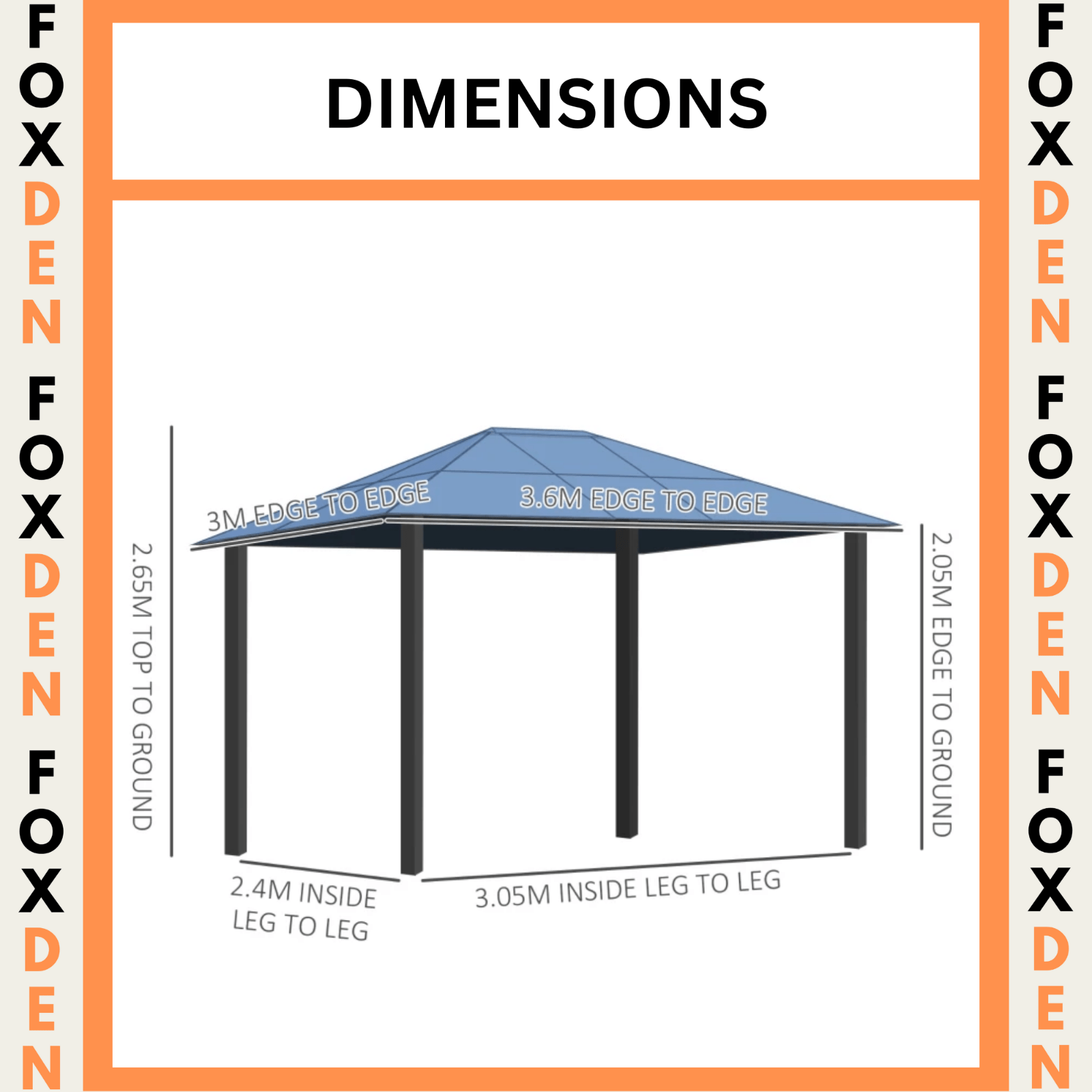 Large 3 x 3.6m Garden Gazebo with Sides Outdoor Hardtop Tent LED Solar Light Set - Home and Garden Furniture Shop - #rustic - furniture#