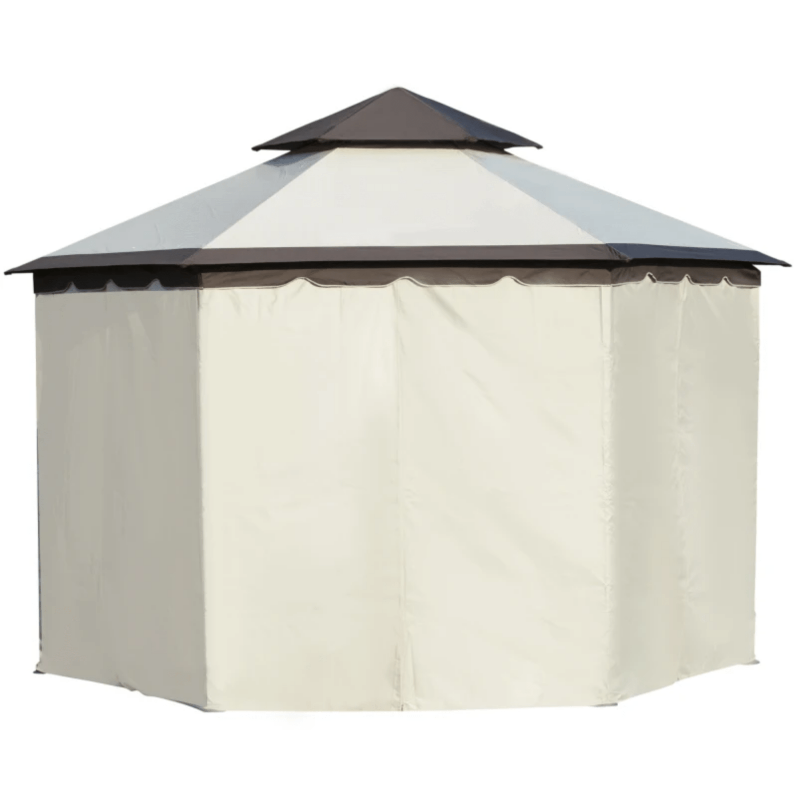 Large 3.4m Steel Gazebo with Sides Curtains Pavillion Outdoor 2 Tier Roof Tent - Home and Garden Furniture Shop - #rustic - furniture#