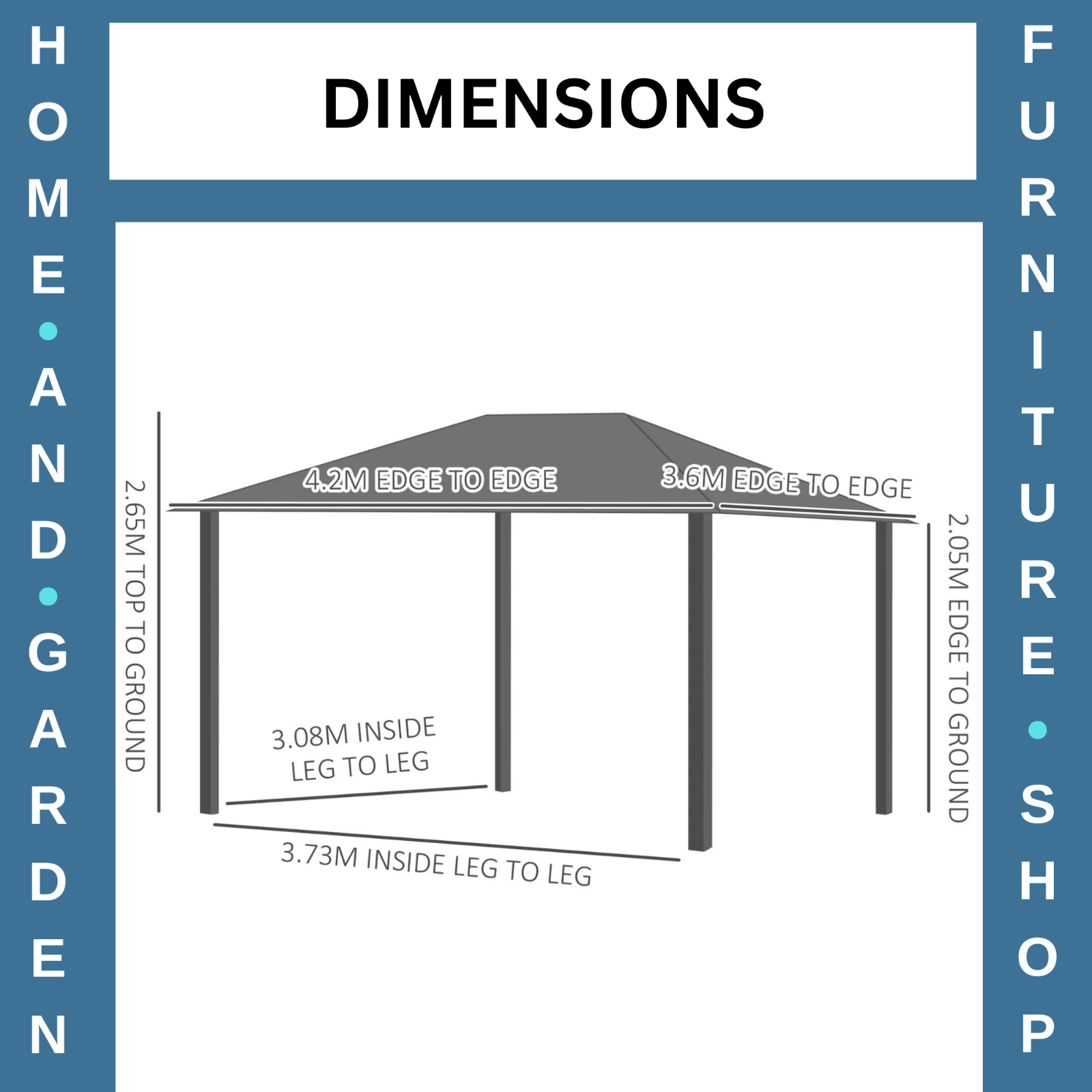 Large 3.6 x 4m Aluminium Hardtop Gazebo with Side Walls Canopy Polycarbonate Top - Home and Garden Furniture Shop - rustic - furniture