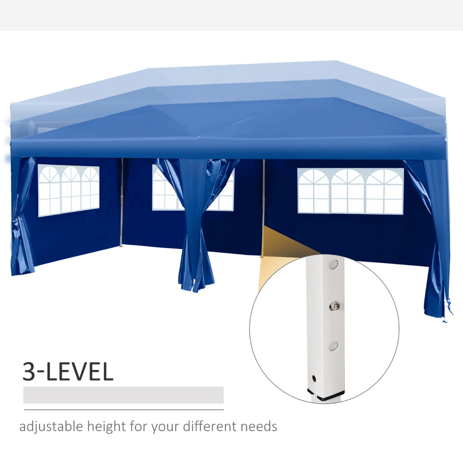 Large 3m x 6m Pop Up Gazebo with Sides Party Tent Canopy Heavy Duty Marquee Blue - Home and Garden Furniture Shop - #rustic - furniture#