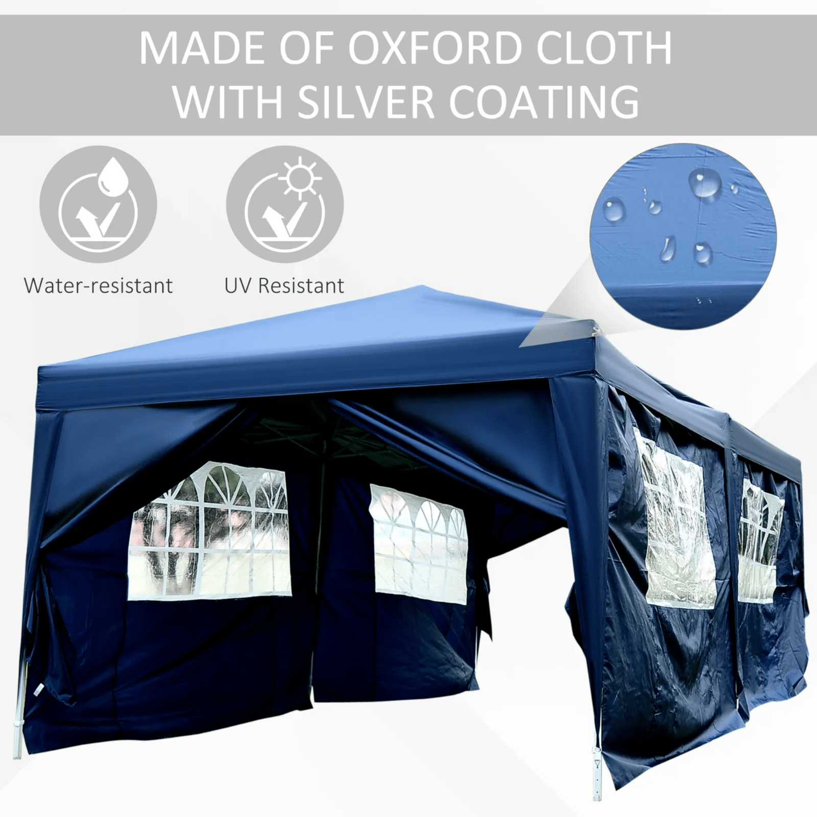 Large 3m x 6m Pop Up Gazebo with Sides Party Tent Canopy Heavy Duty Marquee Blue - Home and Garden Furniture Shop - #rustic - furniture#