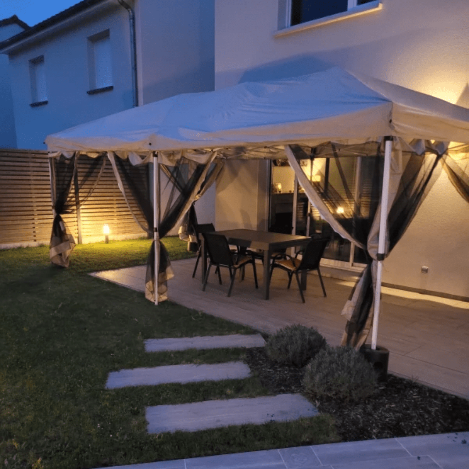 Large 6 x 3m Pop Up Gazebo Party Tent Canopy Shelter 6 Removable Sidewalls Beige - Home and Garden Furniture Shop - #rustic - furniture#