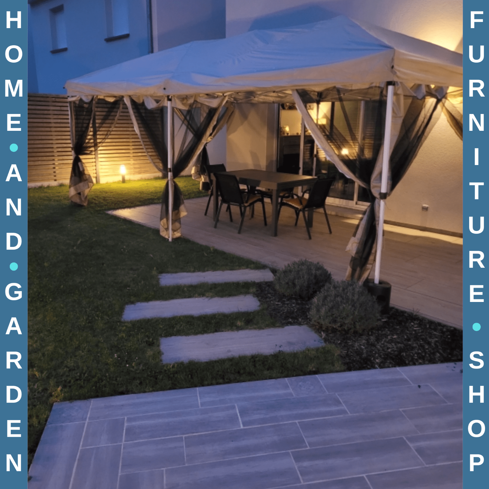 Large 6 x 3m Pop Up Gazebo Party Tent Marquee Canopy with 6 Removable Sidewalls - Home and Garden Furniture Shop - rustic - furniture