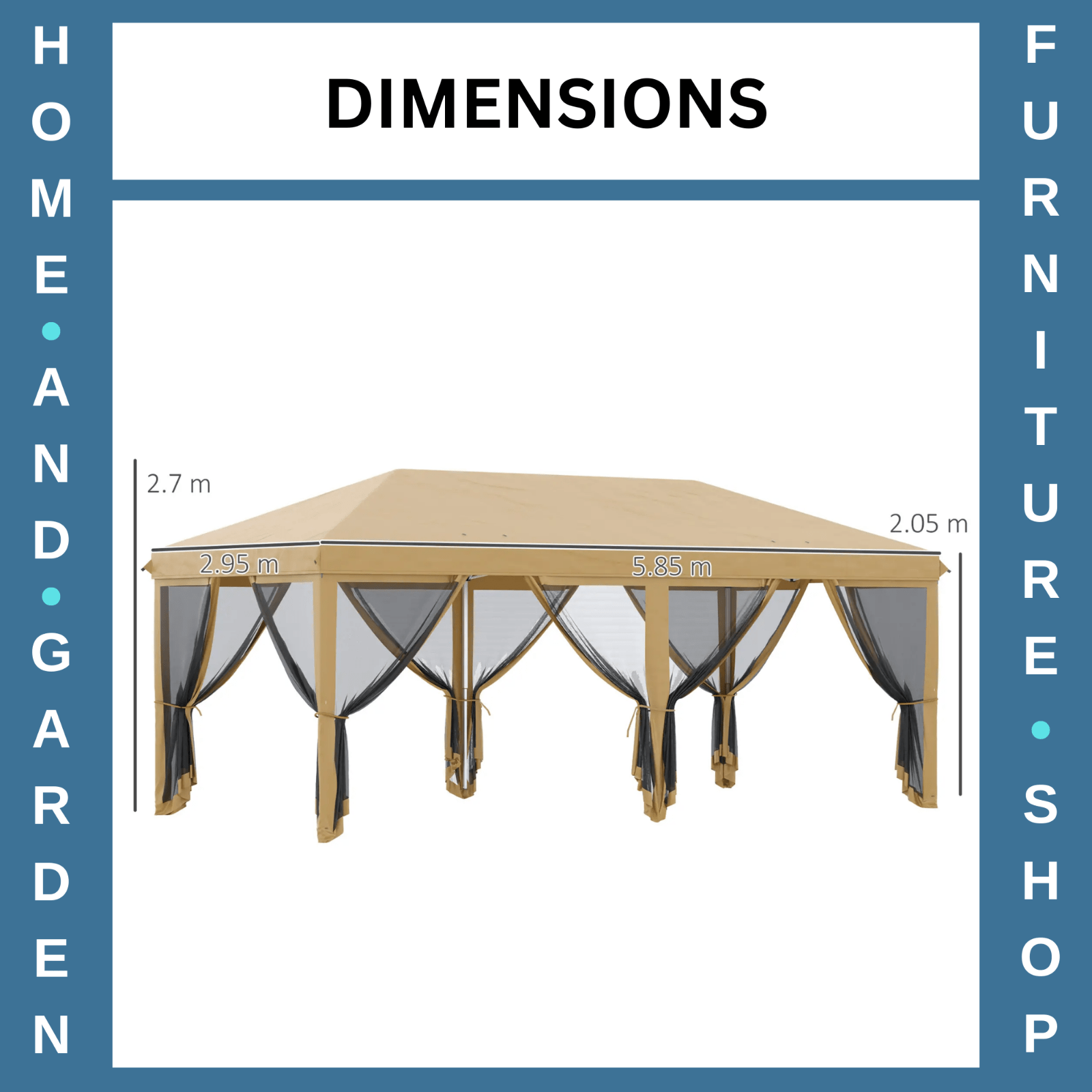 Large 6 x 3m Pop Up Gazebo Party Tent Marquee Canopy with 6 Removable Sidewalls - Home and Garden Furniture Shop - rustic - furniture