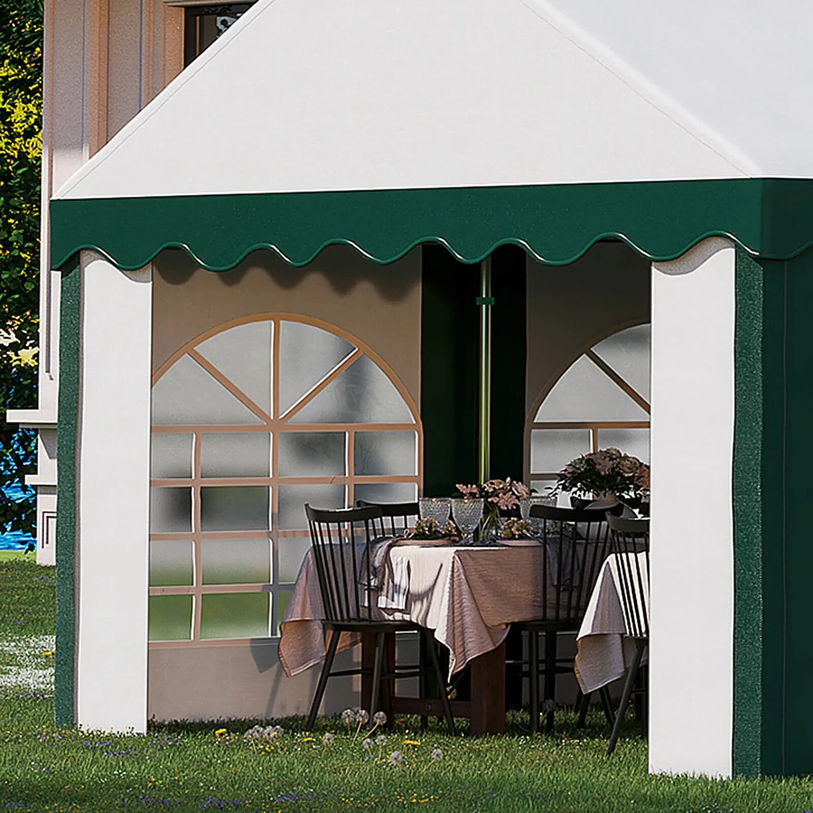 Large 8 x 4m Marquee Gazebo with Sides Party Tent Double Doors Outdoor Event Set - Home and Garden Furniture Shop - rustic - furniture