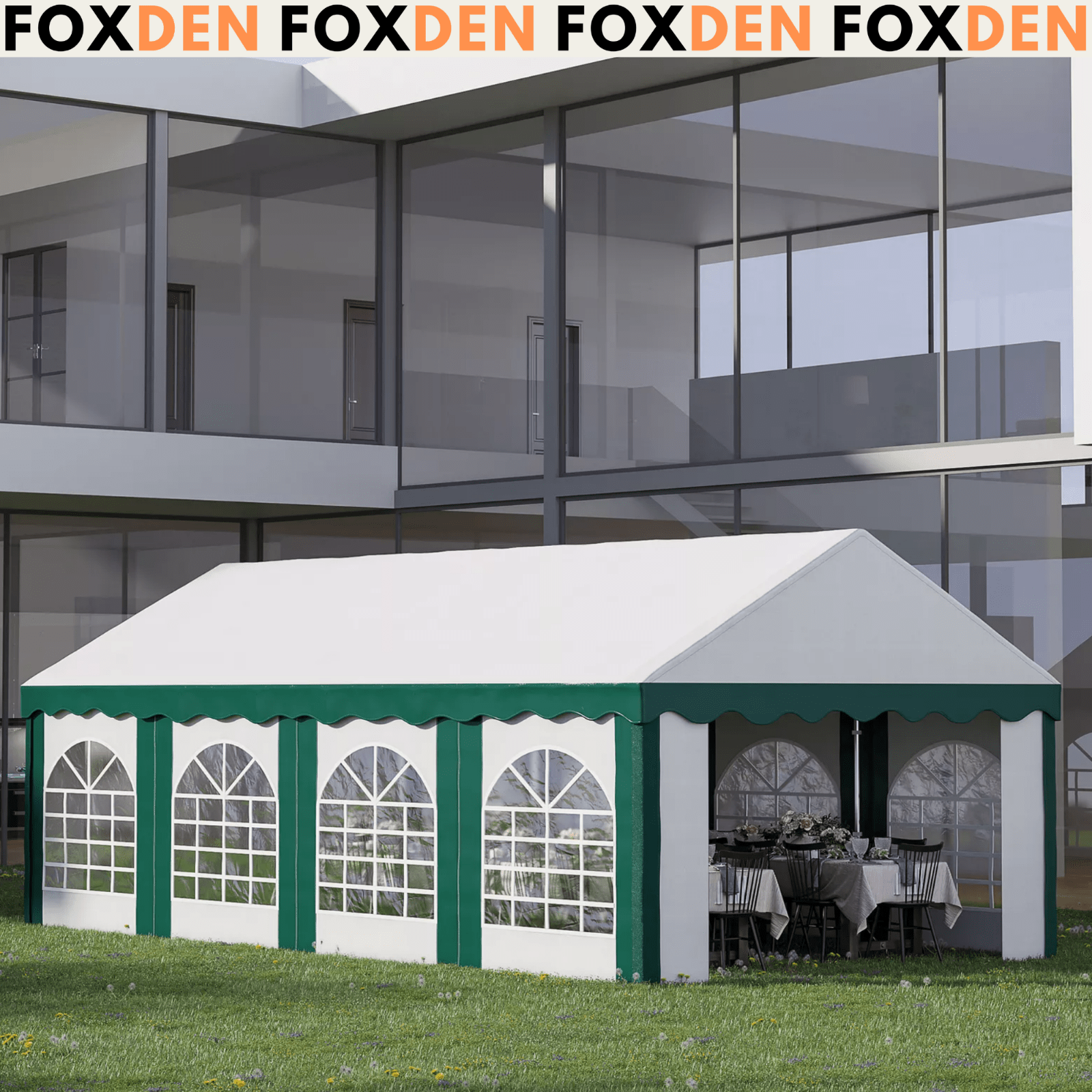 Large 8 x 4m Marquee Gazebo with Sides Party Tent Double Doors Outdoor Event Set - Home and Garden Furniture Shop - #rustic - furniture#