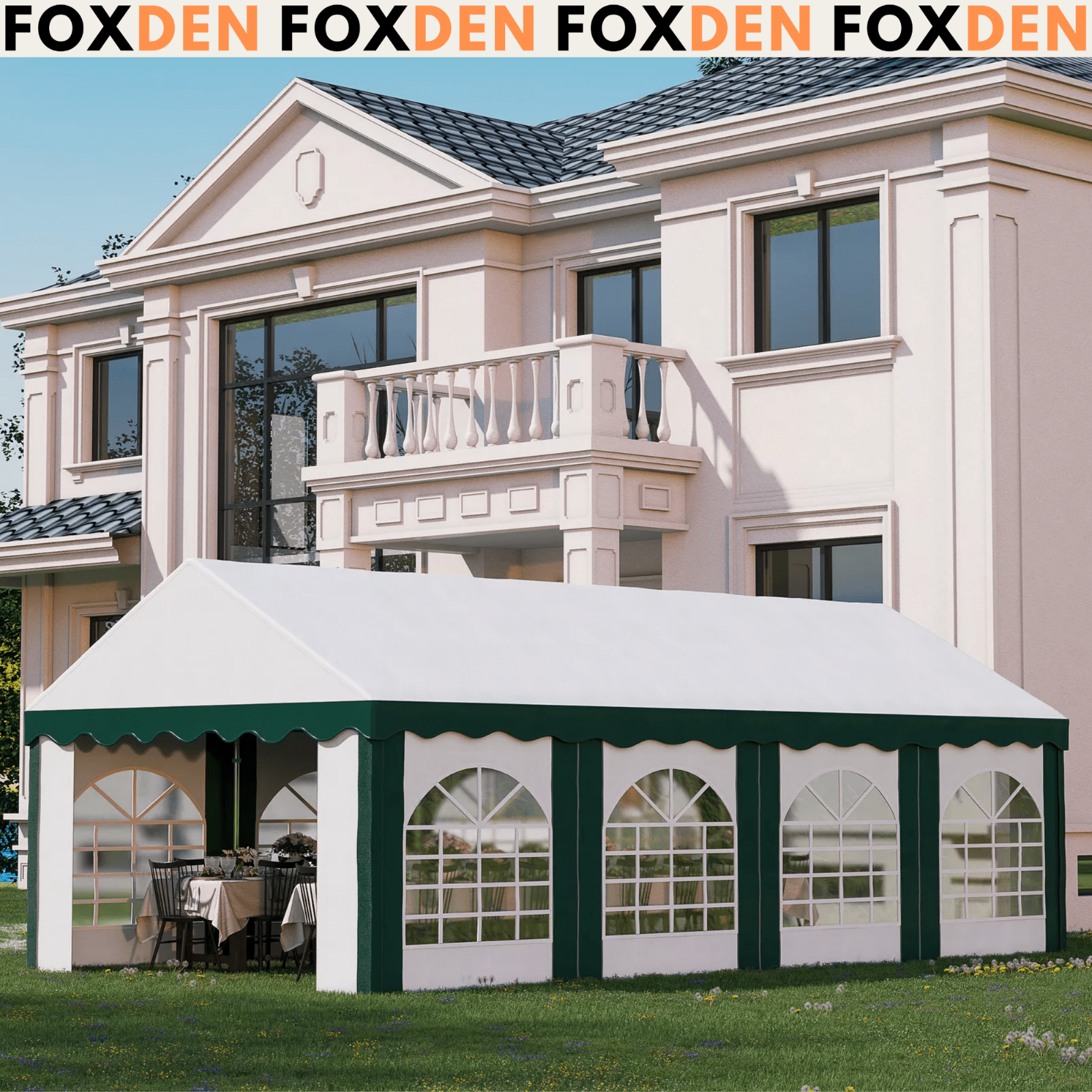 Large 8 x 4m Marquee Gazebo with Sides Party Tent Double Doors Outdoor Event Set - Home and Garden Furniture Shop - #rustic - furniture#