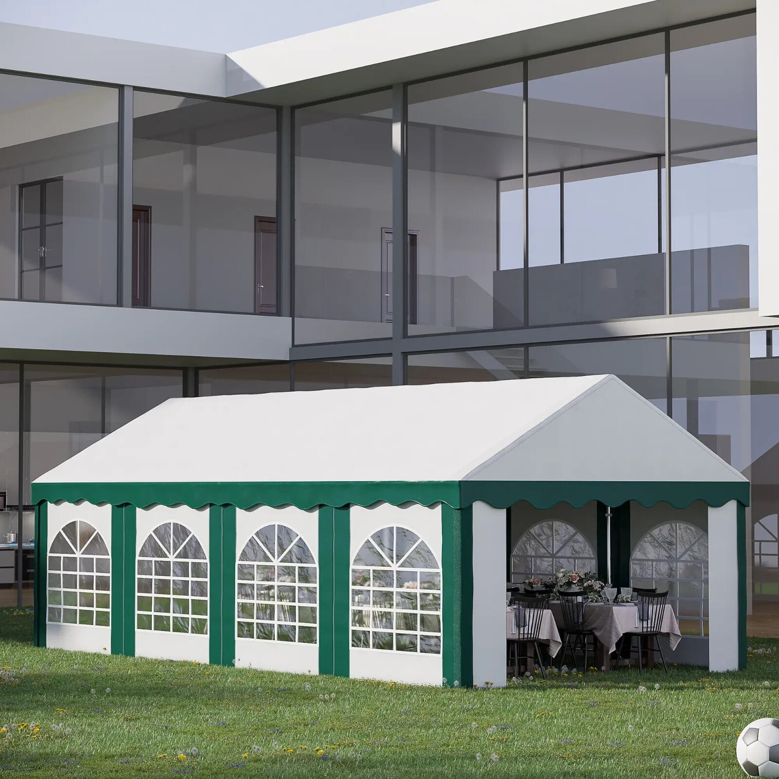 Large 8 x 4m Marquee Gazebo with Sides Party Tent Double Doors Outdoor Event Set - Home and Garden Furniture Shop - rustic - furniture