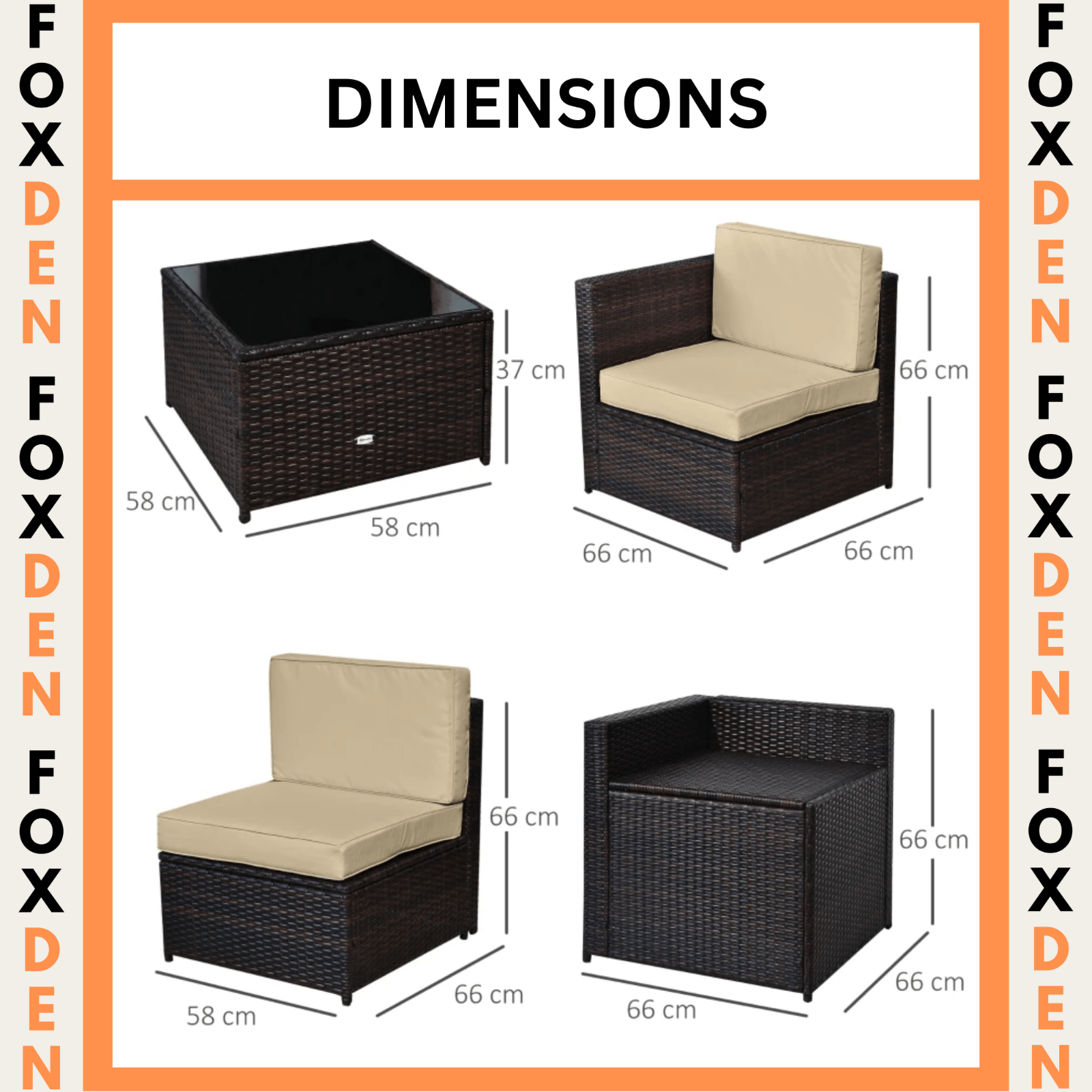 Large 8Pcs Patio Rattan Sofa Set Corner Sofa Garden Furniture Side Table Cushion - Home and Garden Furniture Shop - rustic - furniture