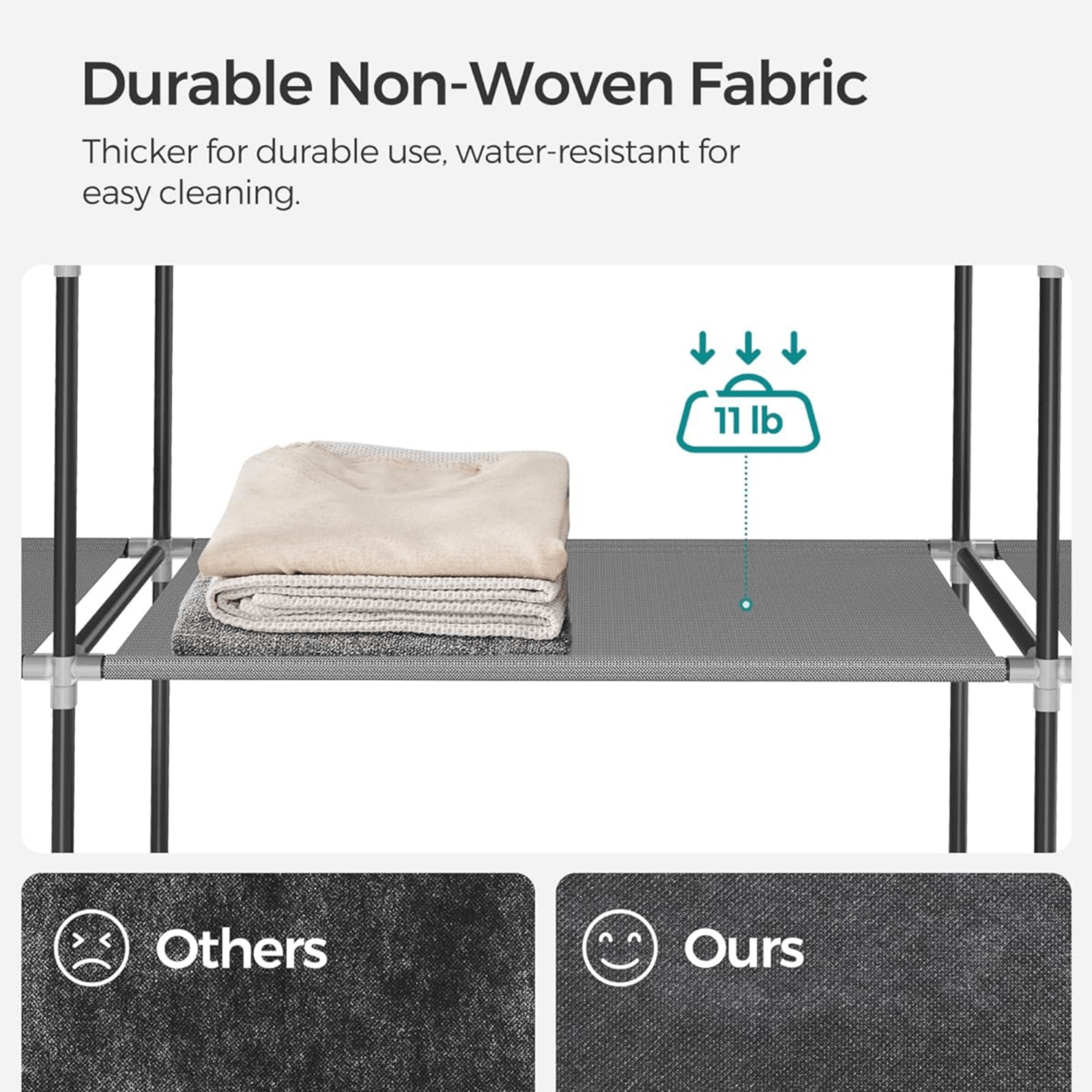 Large Canvas Wardrobe Cupboard Shelves Bedroom Storage Hanging Clothes Rail Rack - Home and Garden Furniture Shop - rustic - furniture