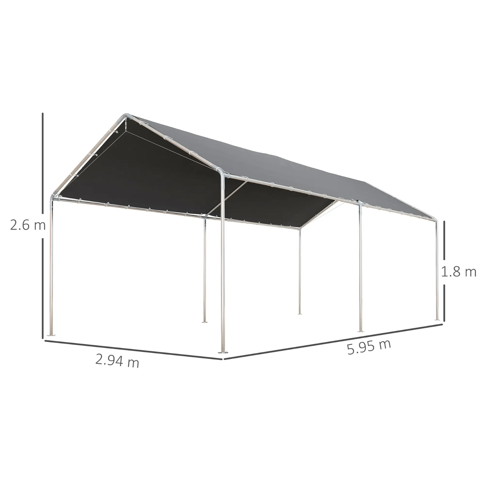 Large Carport Garage Car Port Shelter 3m x 6m Heavy Duty Galvanised Steel Tent - Home and Garden Furniture Shop - rustic - furniture