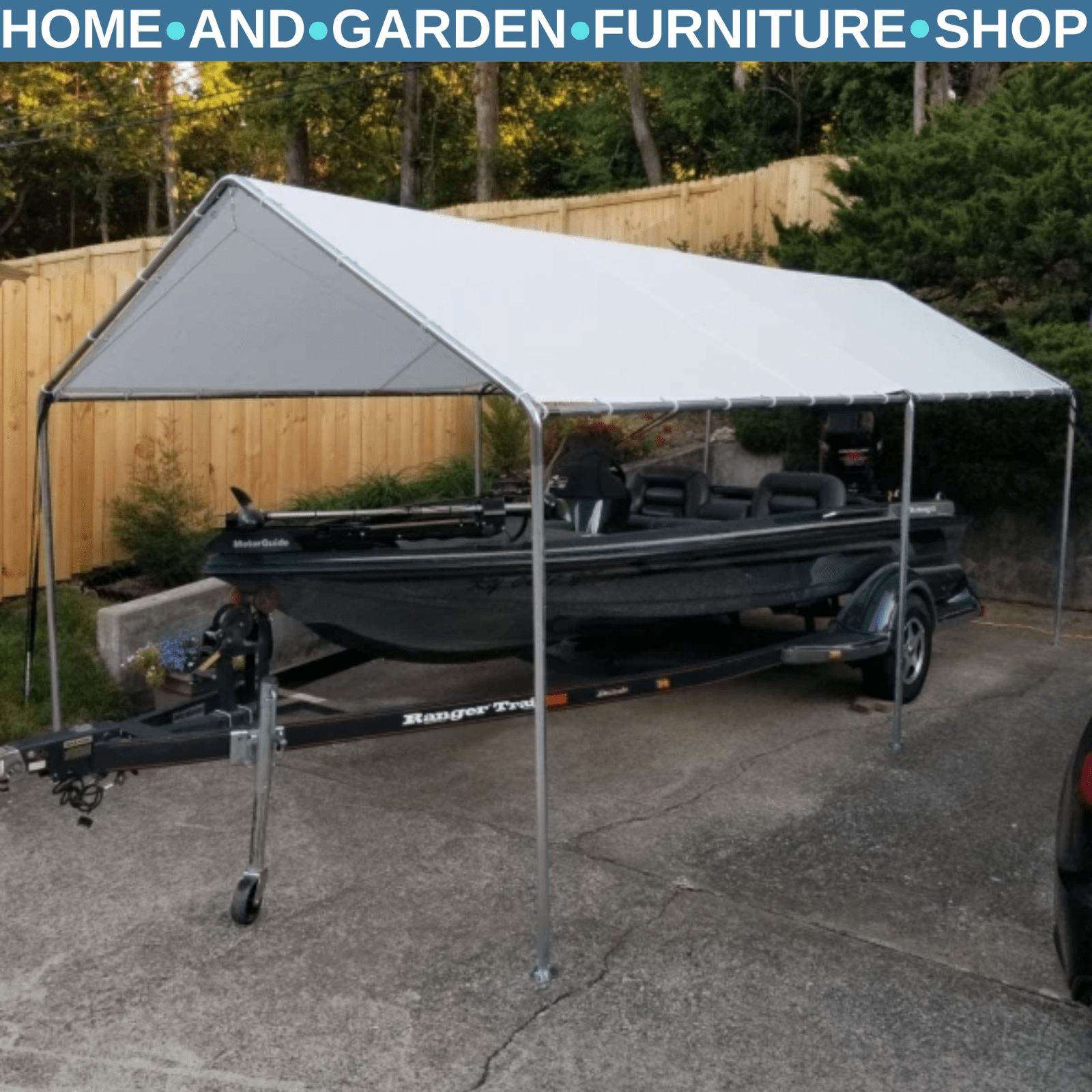 Large Carport Garage Car Port Shelter 3m x 6m Heavy Duty Galvanised Steel Tent - Home and Garden Furniture Shop - rustic - furniture