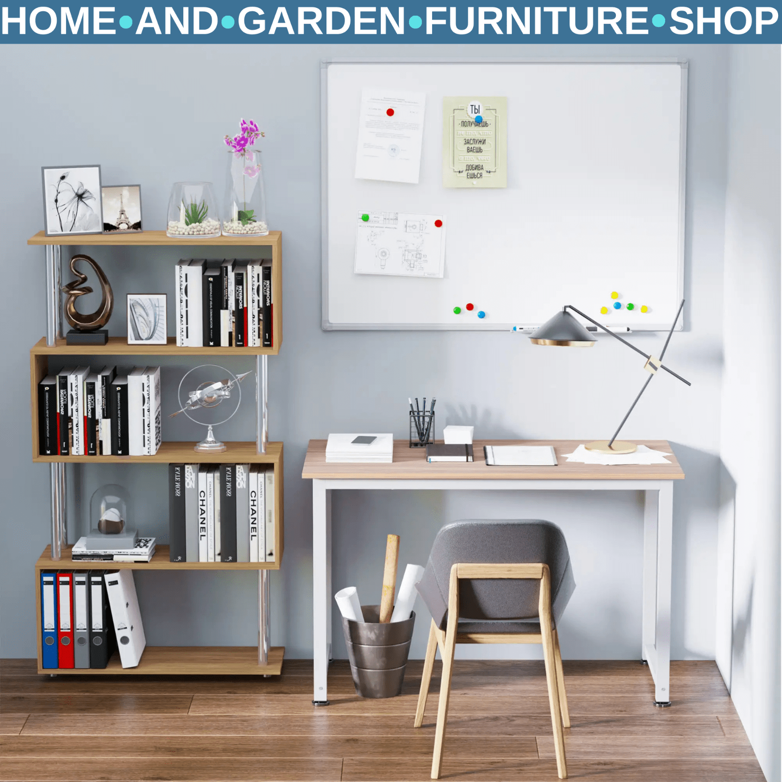 Large Computer Desk Industrial Wood Table Home Office PC Workstation Metal Legs - Home and Garden Furniture Shop - rustic - furniture