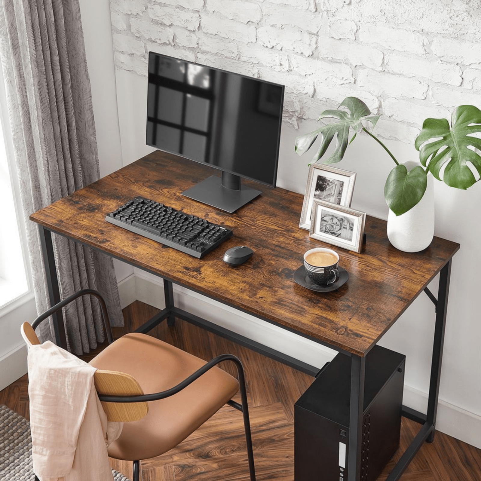 Large Computer Desk Industrial Wood Work Table Home Office Laptop Workstation - Home and Garden Furniture Shop - #rustic - furniture#