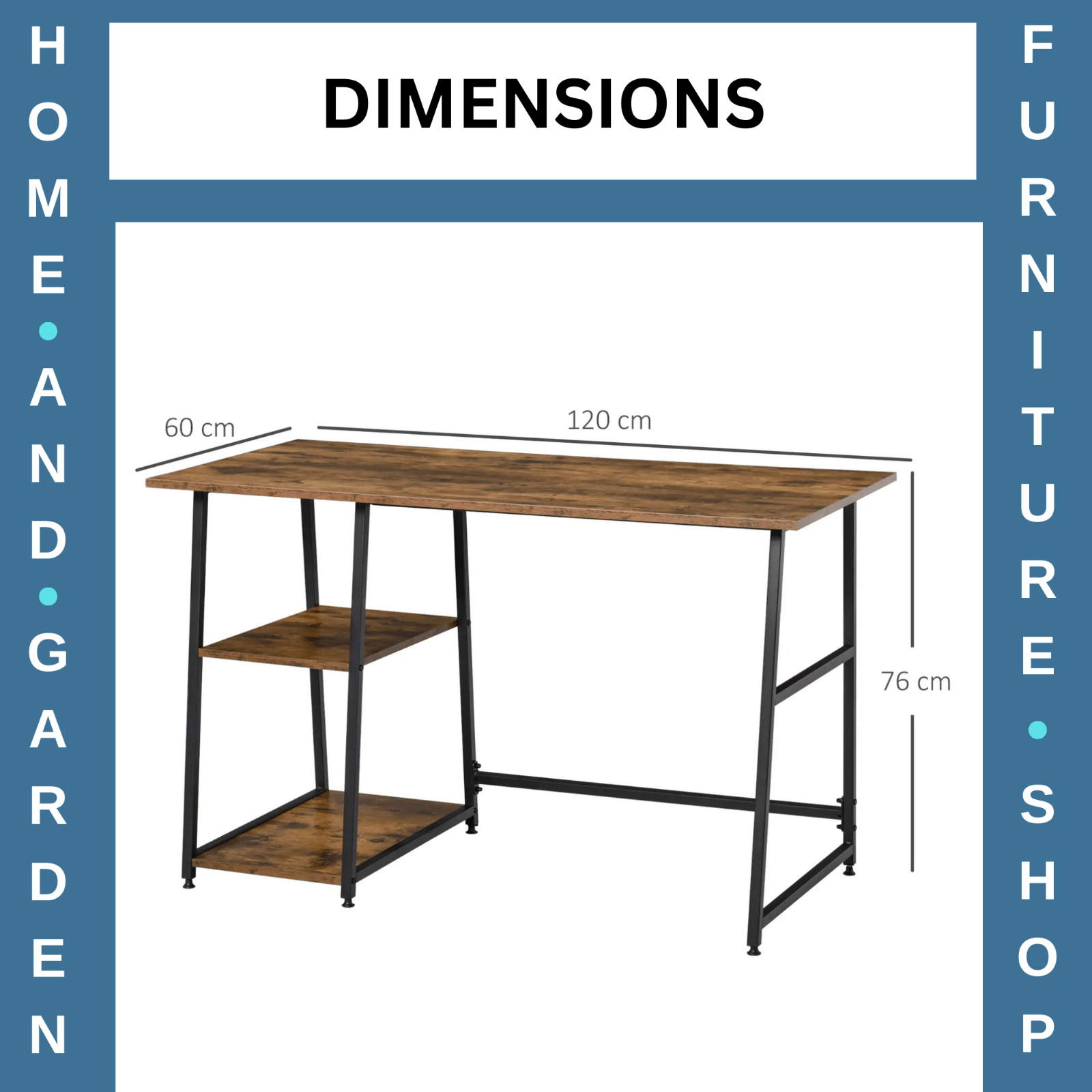 Large Computer Desk Shelves Industrial Wood Work Table Home Office Workstation - Home and Garden Furniture Shop - rustic - furniture
