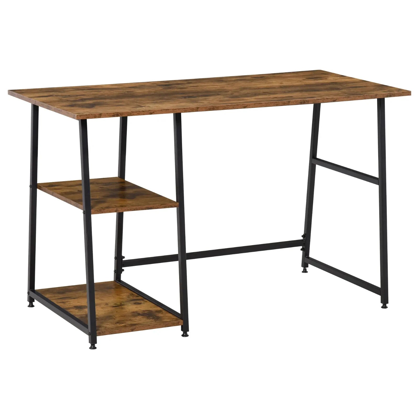 Large Computer Desk Shelves Industrial Wood Work Table Home Office Workstation - Home and Garden Furniture Shop - rustic - furniture