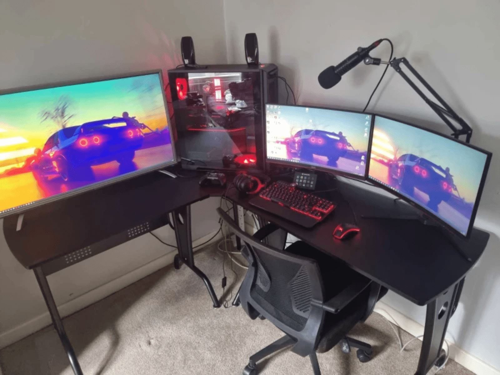 Large Corner Computer Desk Work Monitor Stand Home Office Gaming Desk L Shaped - Home and Garden Furniture Shop - rustic - furniture