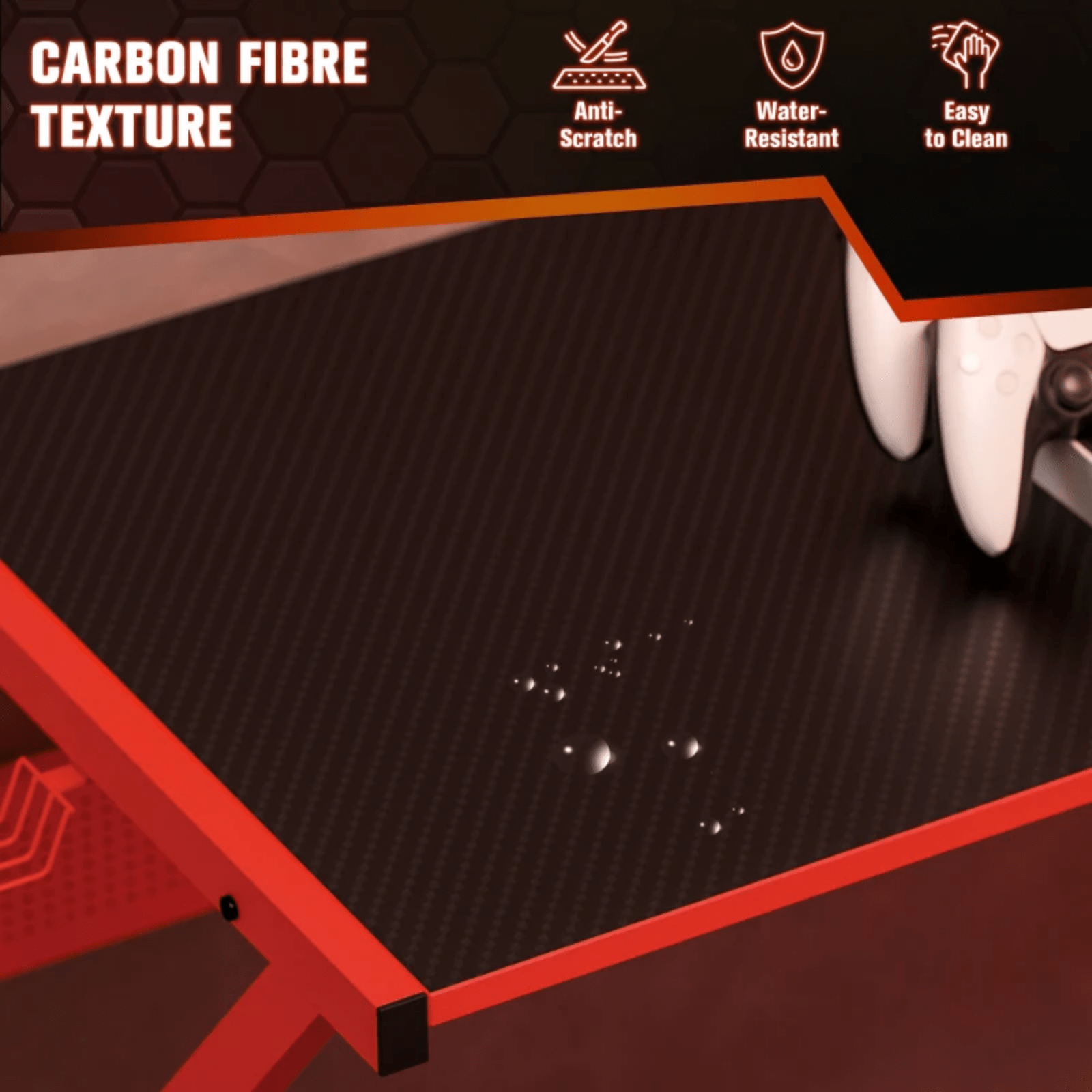 Large Corner Gaming Desk L - Shaped Computer Table Monitor Stand Red Workstation - Home and Garden Furniture Shop - rustic - furniture