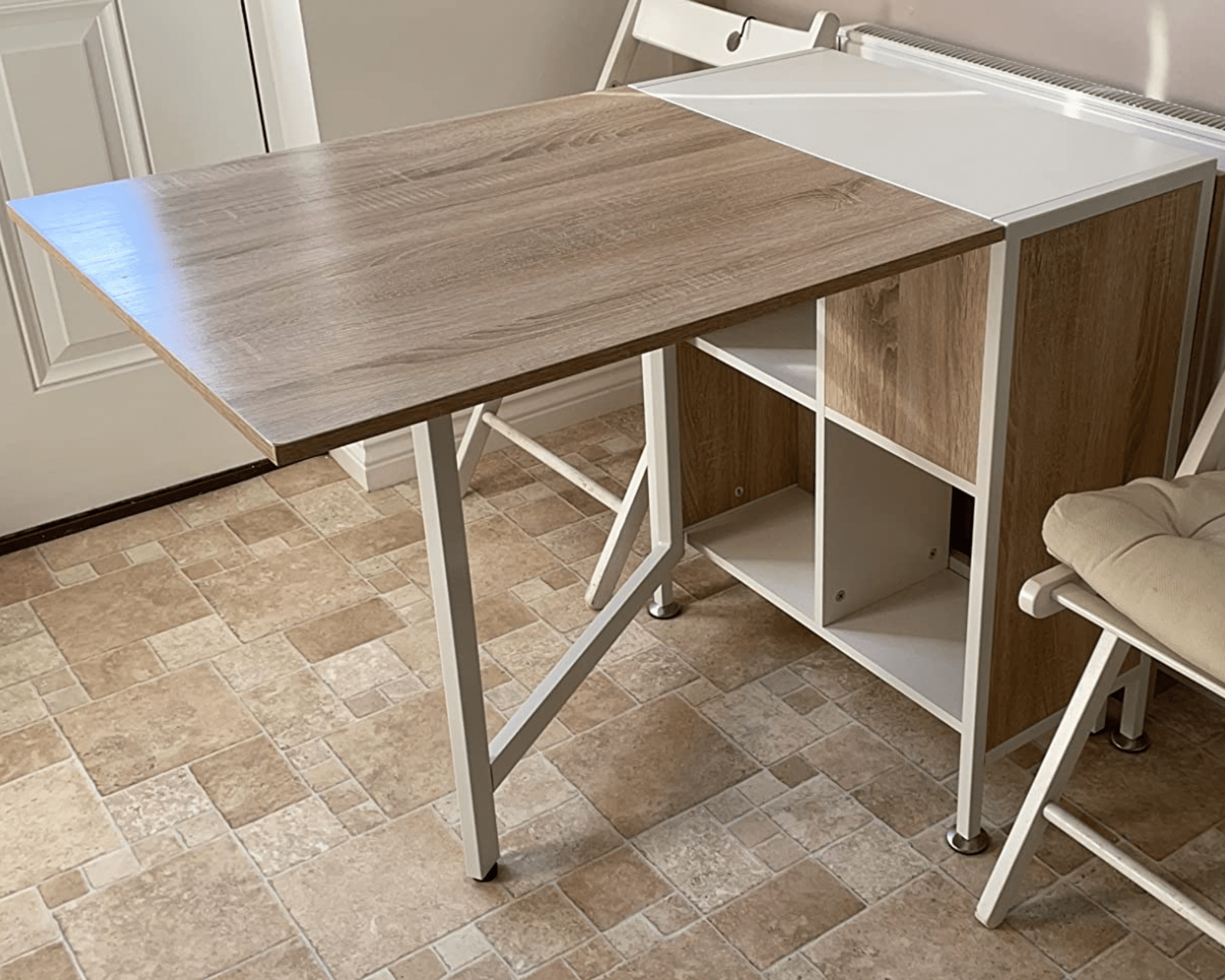 Large Drop Leaf Dining Table Folding Desk Space Saving Kitchen Storage Breakfast - Home and Garden Furniture Shop - rustic - furniture