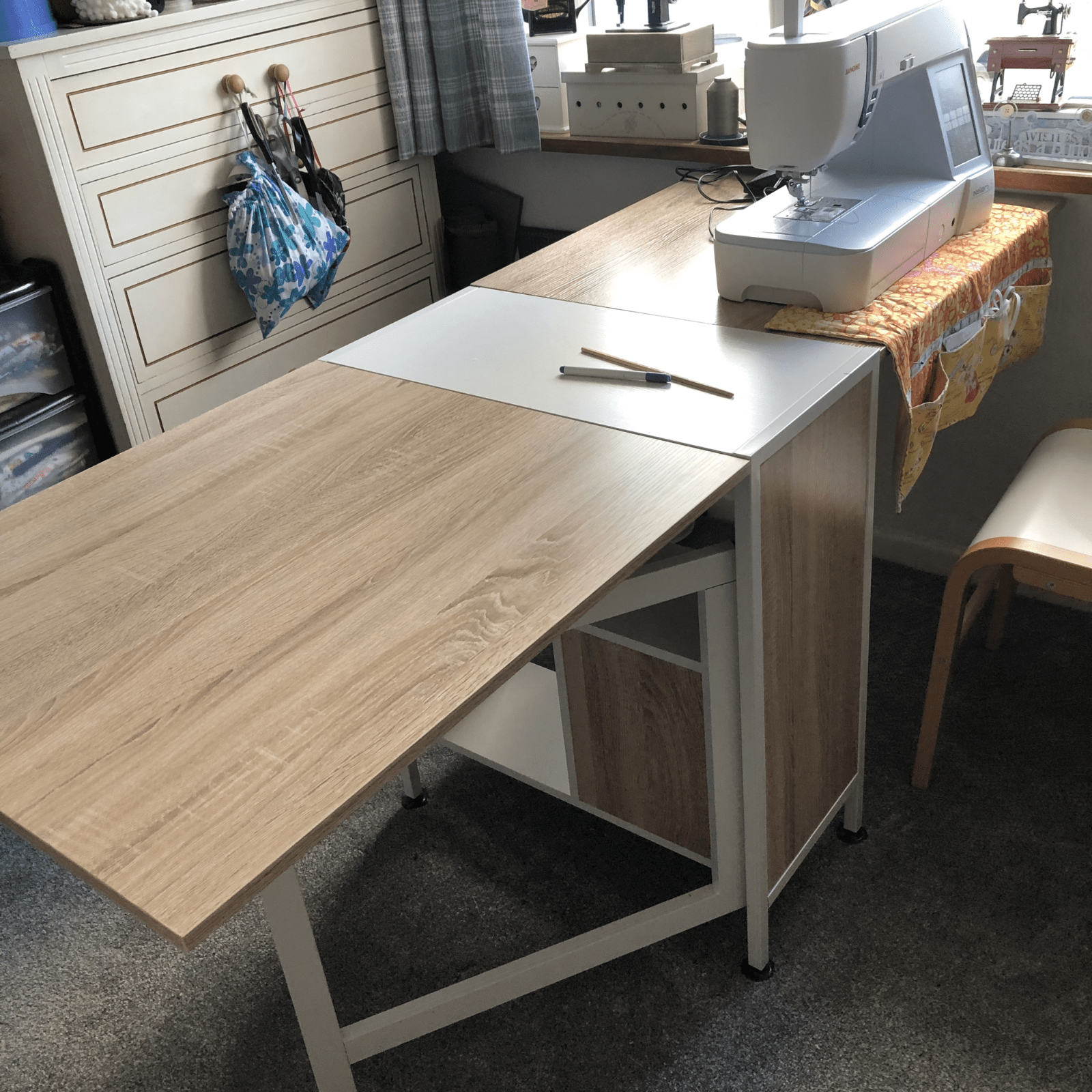 Large Drop Leaf Dining Table Folding Desk Space Saving Kitchen Storage Breakfast - Home and Garden Furniture Shop - #rustic - furniture#