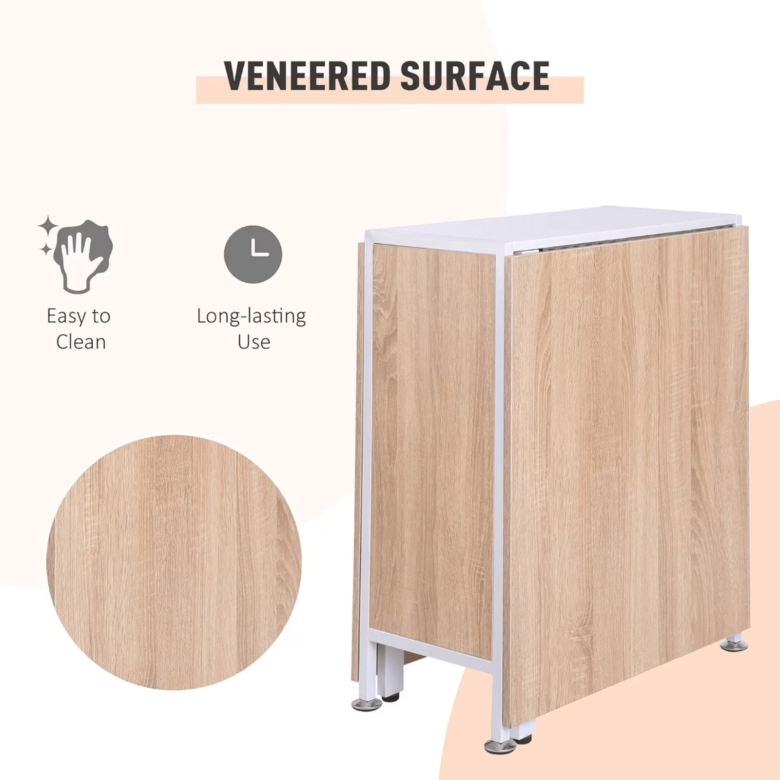 Large Drop Leaf Dining Table Folding Desk Space Saving Kitchen Storage Breakfast - Home and Garden Furniture Shop - rustic - furniture