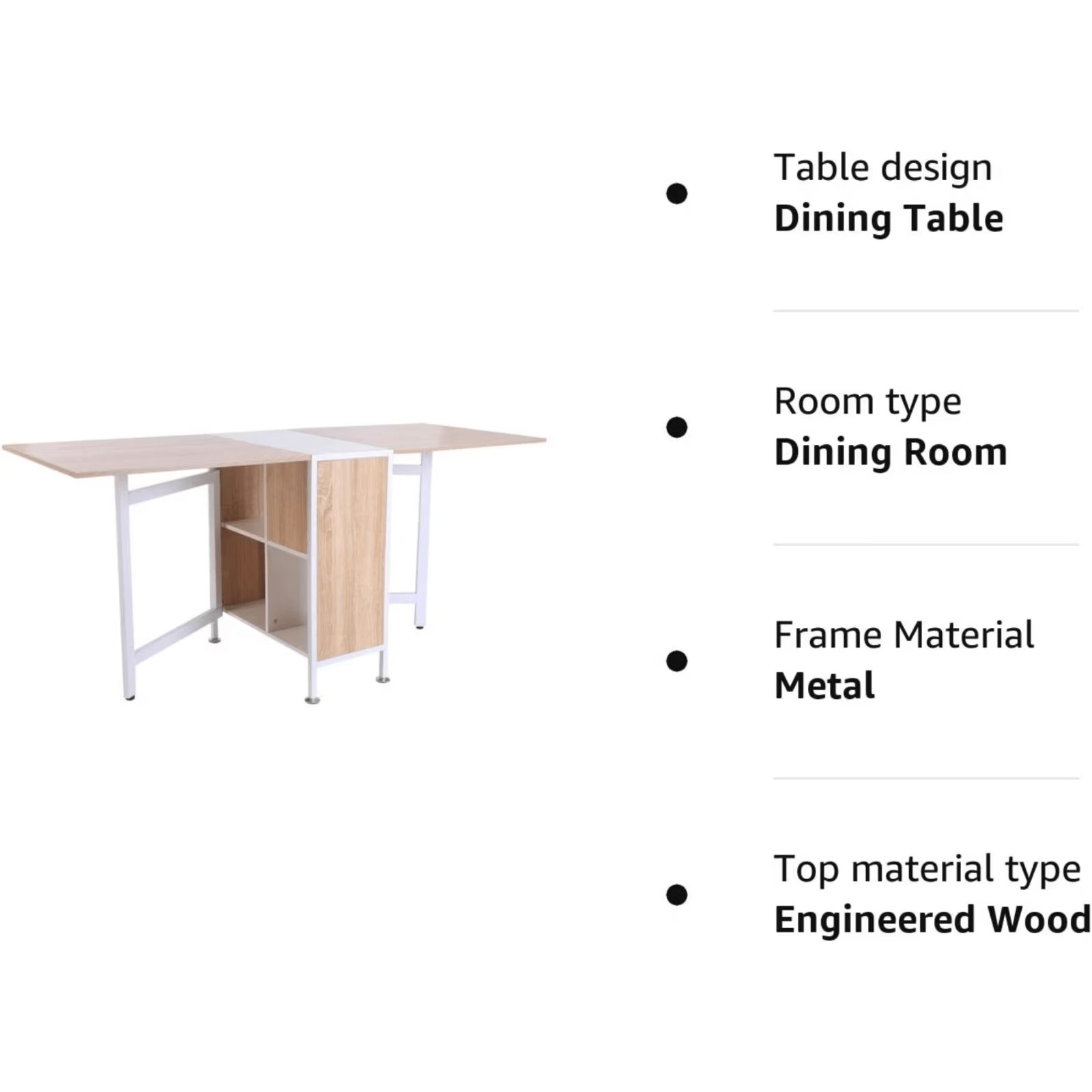 Large Drop Leaf Dining Table Folding Desk Space Saving Kitchen Storage Breakfast - Home and Garden Furniture Shop - rustic - furniture