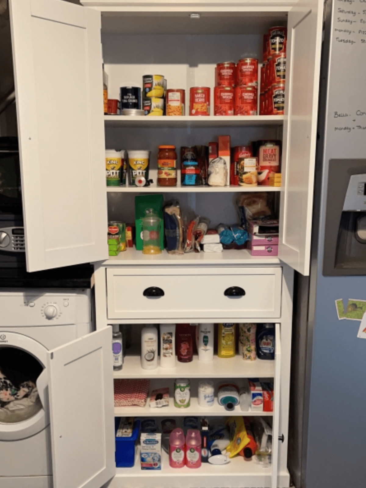 Large Freestanding Kitchen Pantry Cupboard Larder Storage Cabinet White Drawers - Home and Garden Furniture Shop - #rustic - furniture#