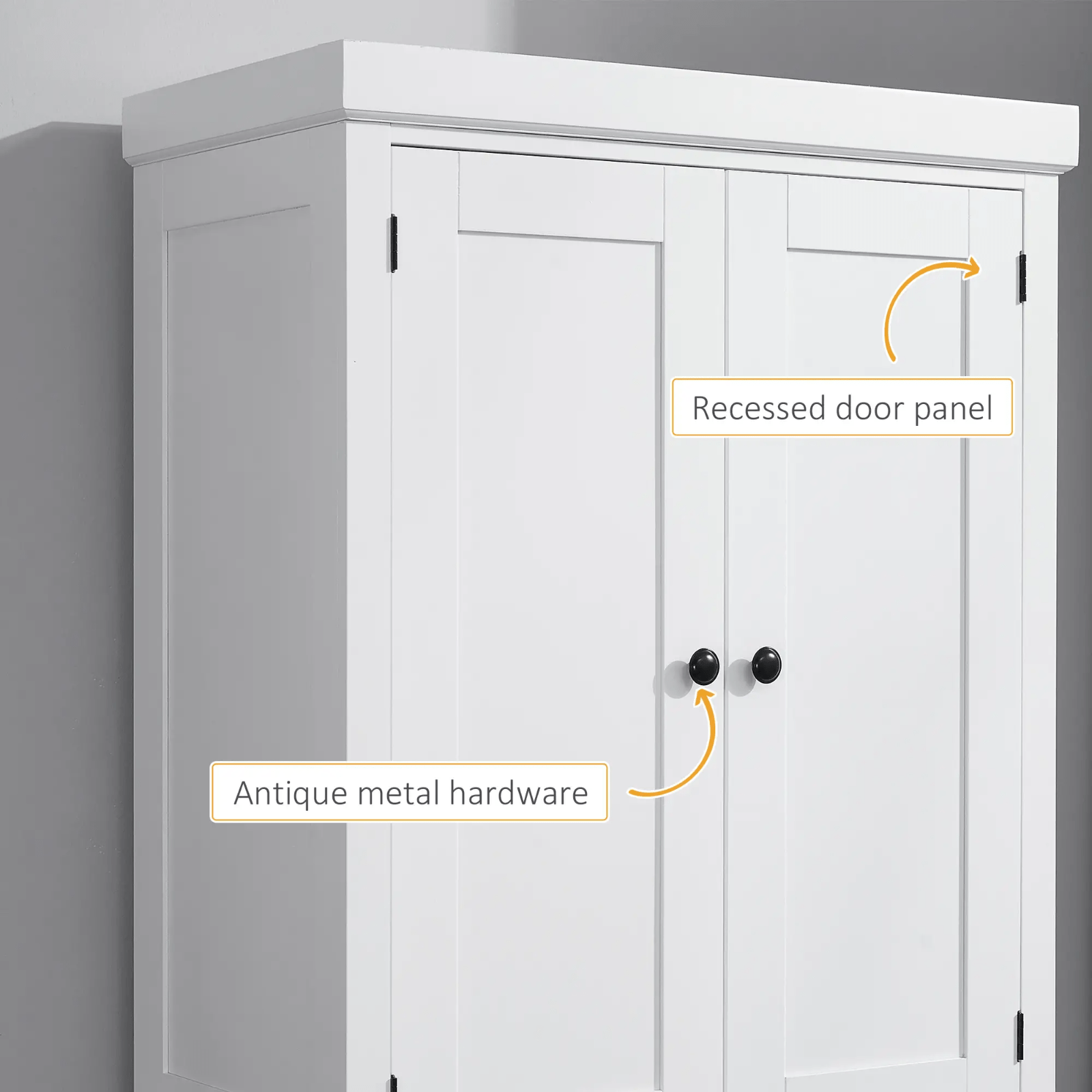 Large Freestanding Kitchen Pantry Cupboard Larder Storage Cabinet White Drawers - Home and Garden Furniture Shop - rustic - furniture