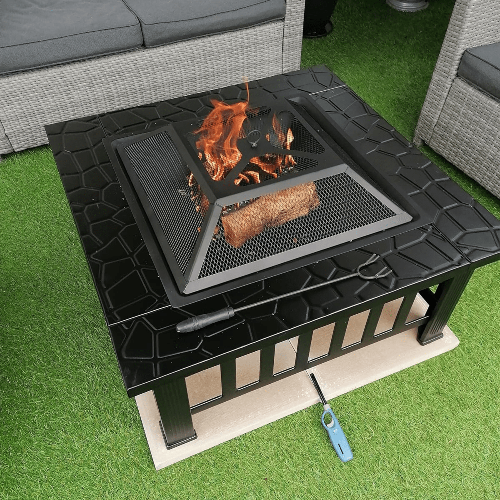 Large Garden Fire Pit Patio Stove Iron Barbecue Bowl Log Burner Outdoor Heater - Home and Garden Furniture Shop - #rustic - furniture#