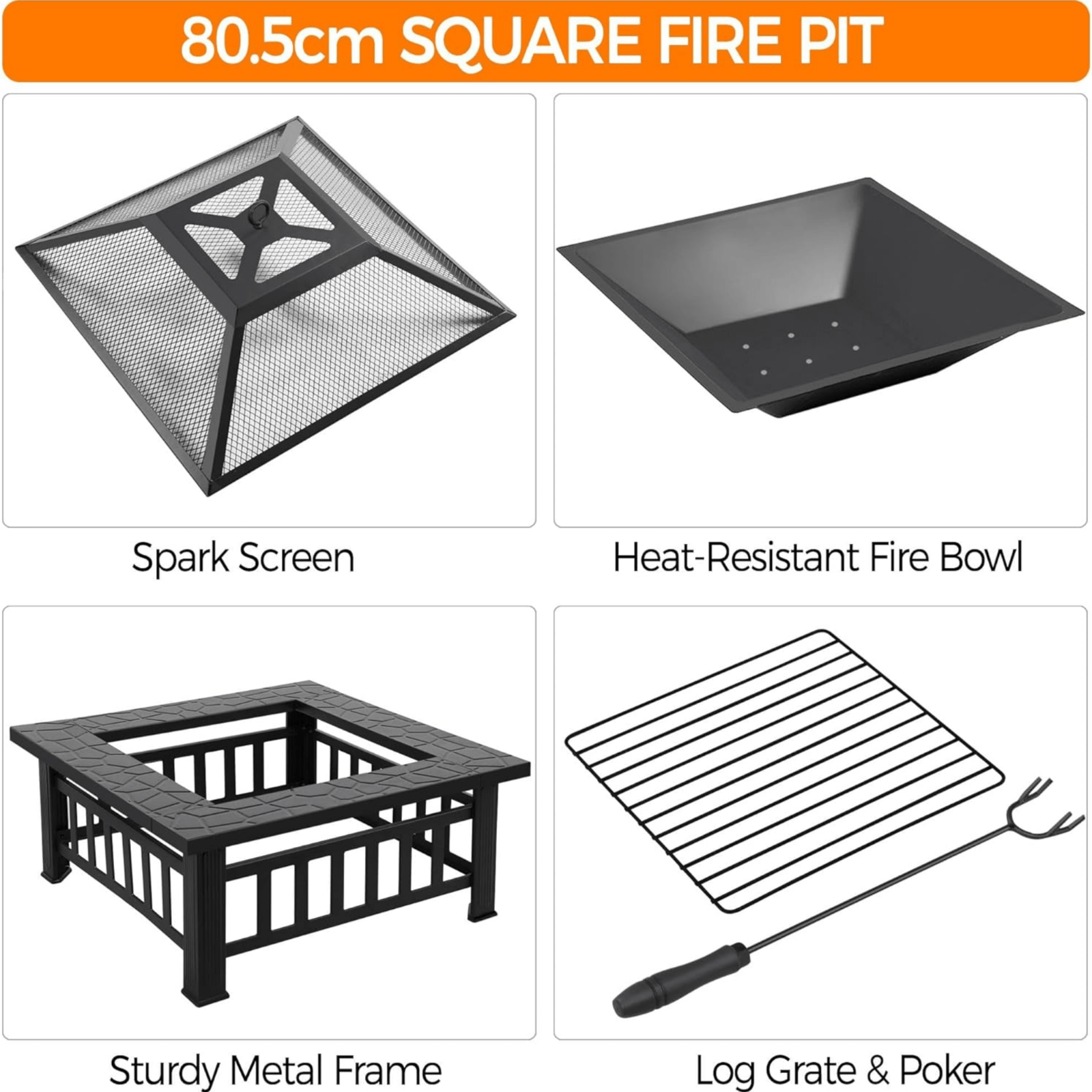 Large Garden Fire Pit Patio Stove Iron Barbecue Bowl Log Burner Outdoor Heater - Home and Garden Furniture Shop - #rustic - furniture#