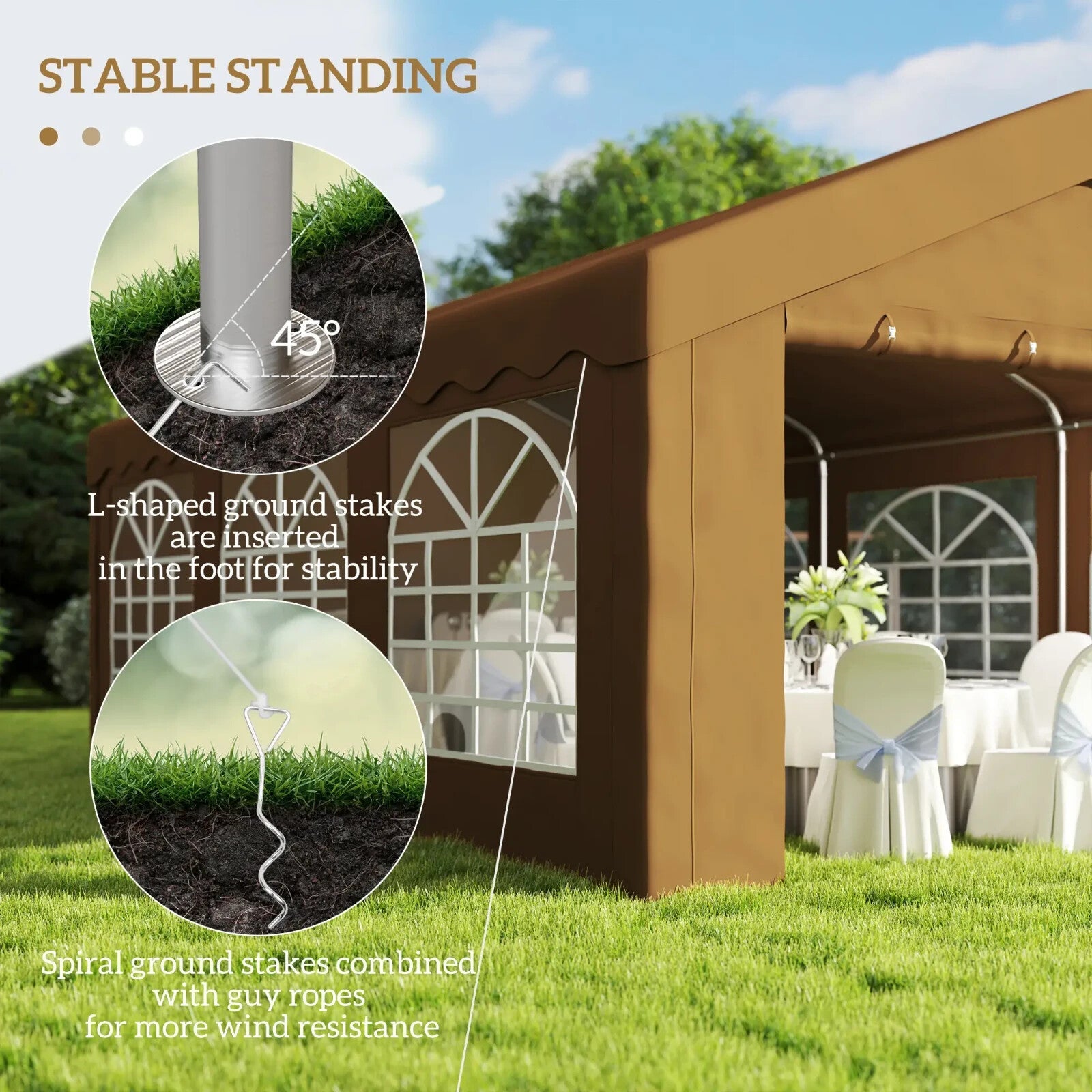 Large Garden Gazebo Marquee Party Wedding Tent Carport Shelter Car Canopy Yellow - Home and Garden Furniture Shop - rustic - furniture