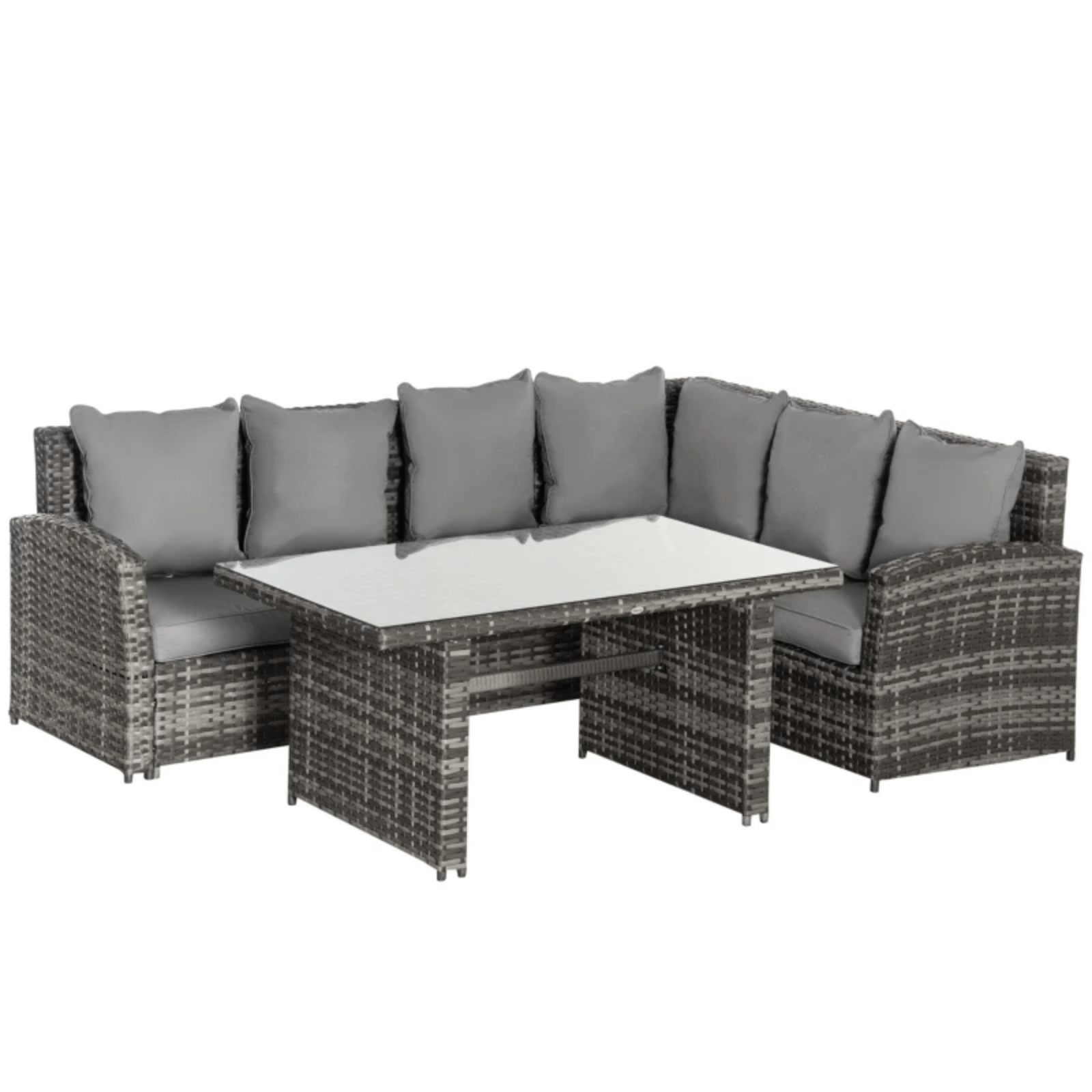 Large Garden Rattan Dining Set Corner Sofa Outdoor Furniture Table with Cushions - Home and Garden Furniture Shop - #rustic - furniture#