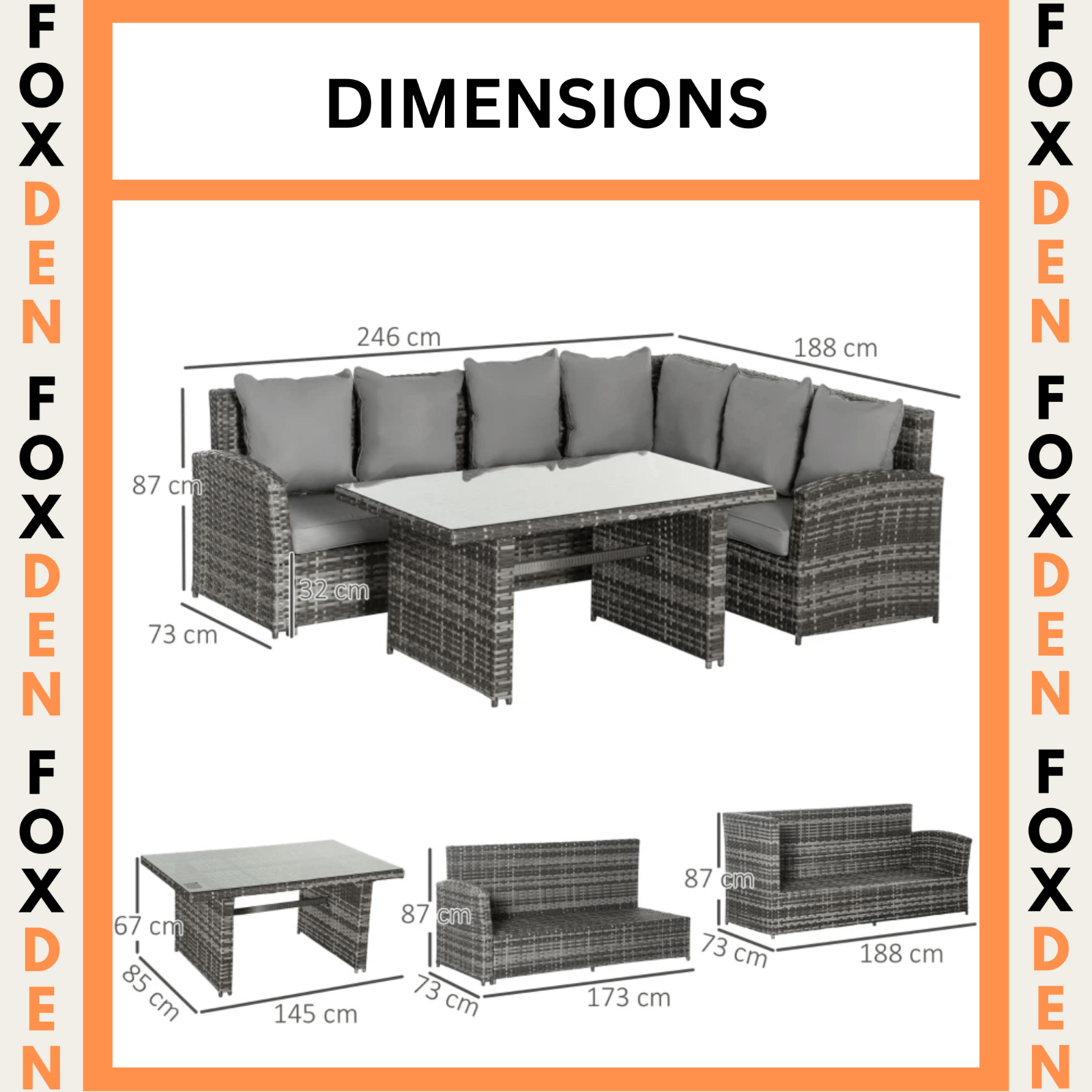 Large Garden Rattan Dining Set Corner Sofa Outdoor Furniture Table with Cushions - Home and Garden Furniture Shop - #rustic - furniture#