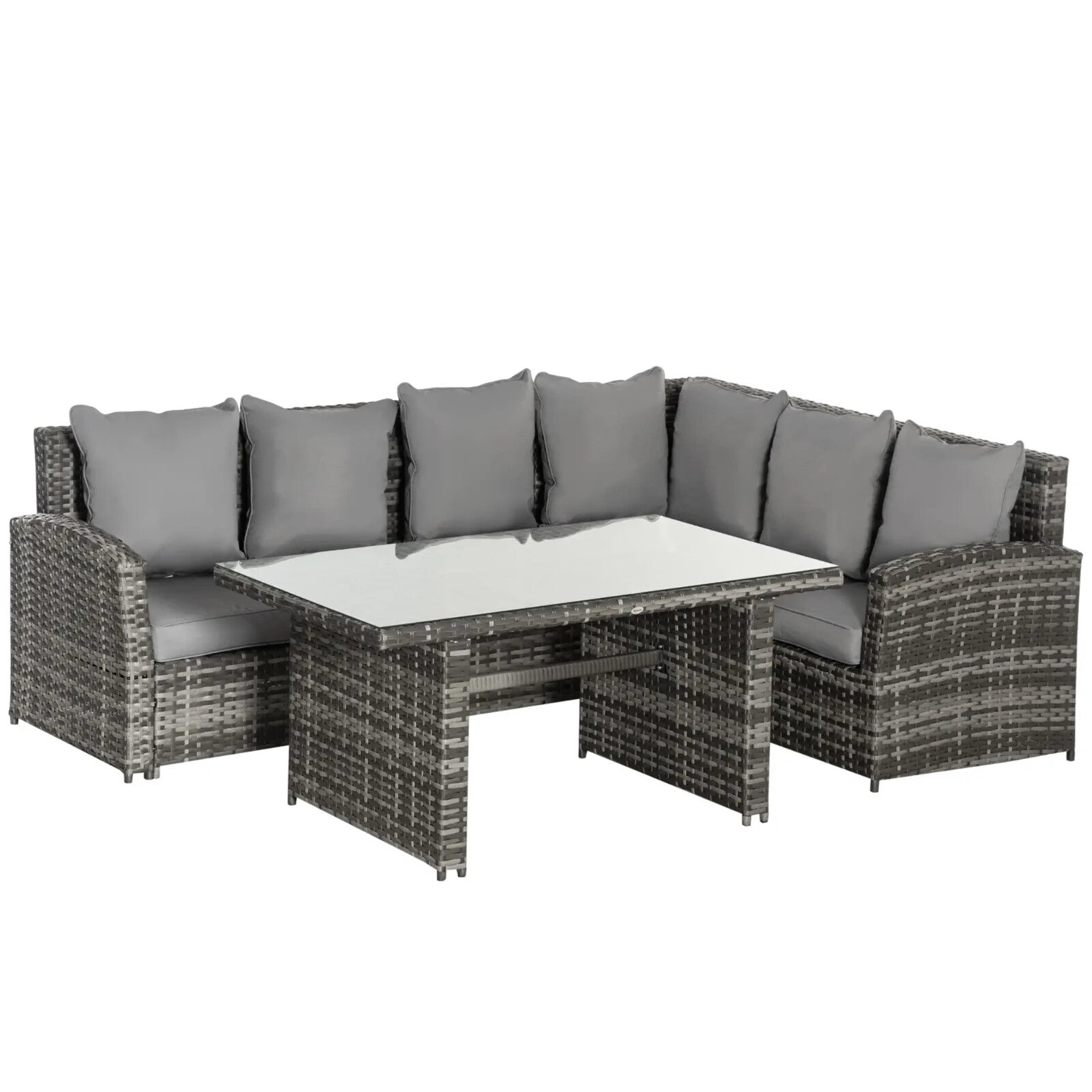 Large Garden Rattan Dining Set Corner Sofa Outdoor Furniture Table with Cushions - Home and Garden Furniture Shop - rustic - furniture