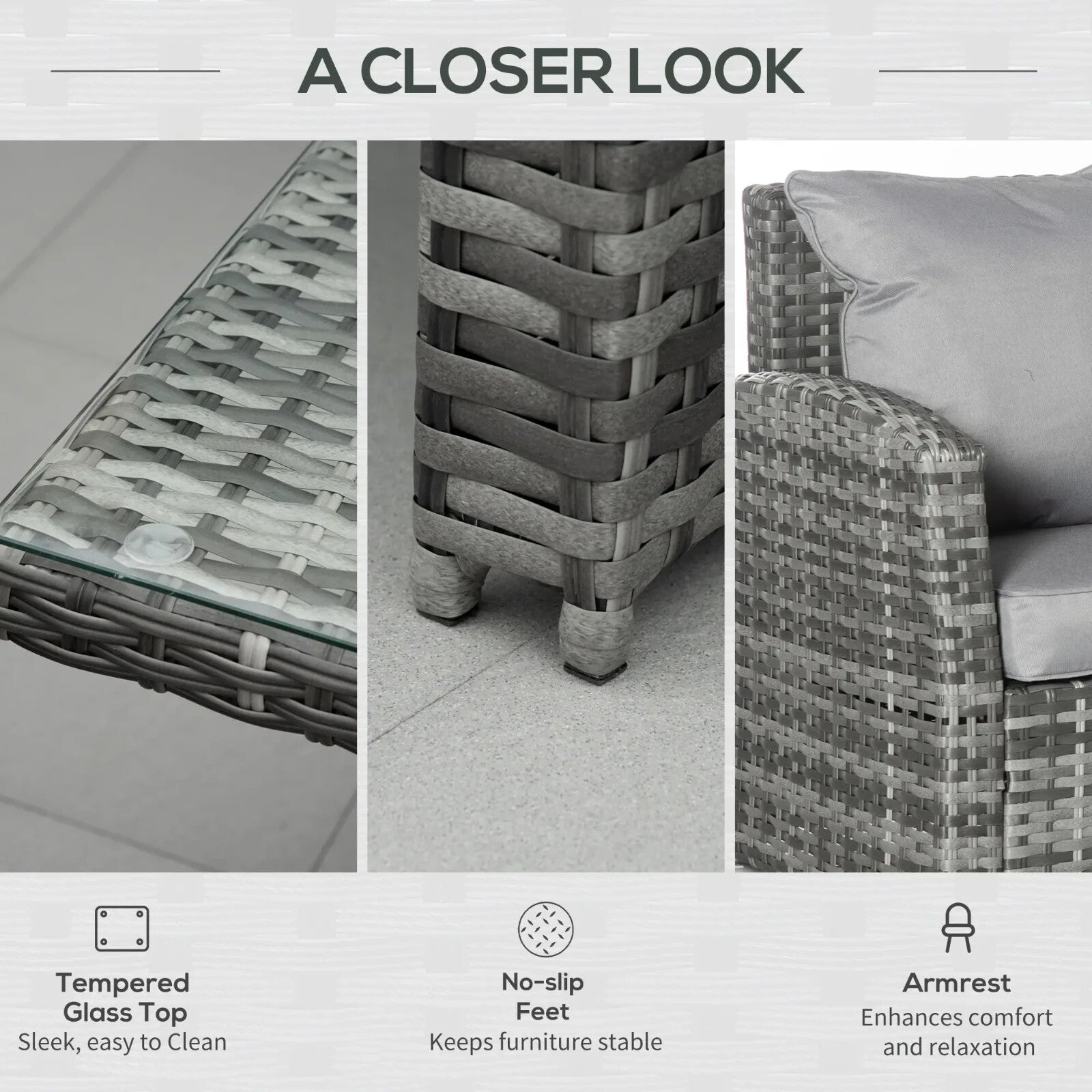 Large Garden Rattan Dining Set Corner Sofa Outdoor Furniture Table with Cushions - Home and Garden Furniture Shop - rustic - furniture