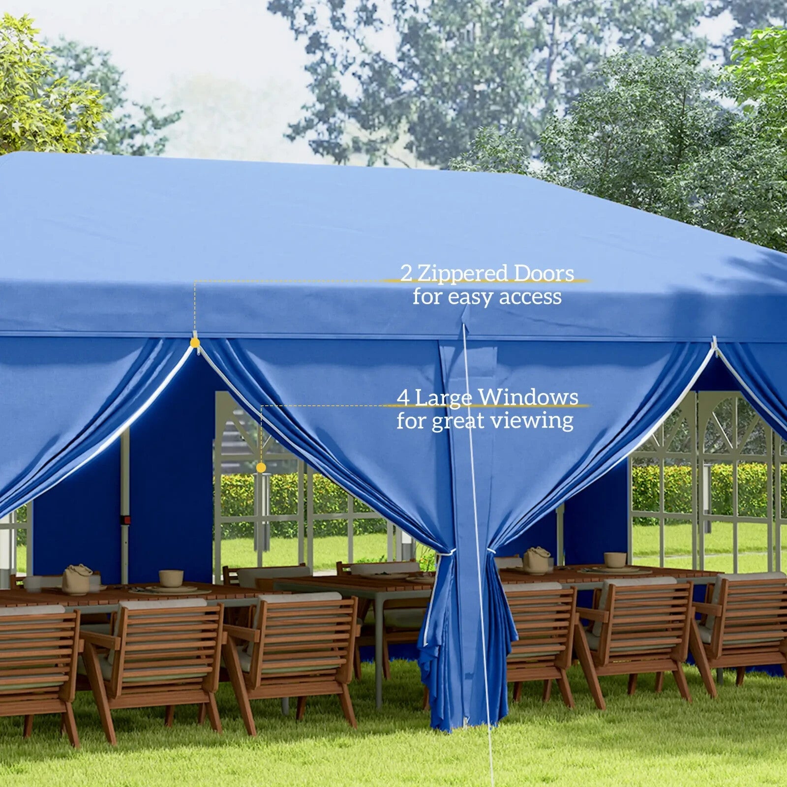 Large Gazebo 6m x 3m Garden Heavy Duty Pop Up Marquee Party Tent Wedding Canopy - Home and Garden Furniture Shop - rustic - furniture