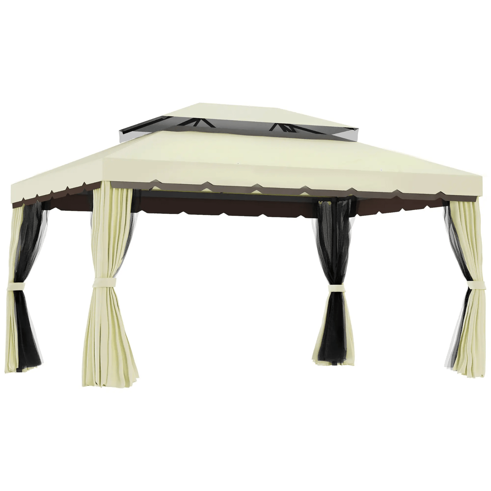 Large Gazebo with Sides Curtains Aluminium Patio Marquee Party Tent 3m x 3.6m - Home and Garden Furniture Shop - rustic - furniture