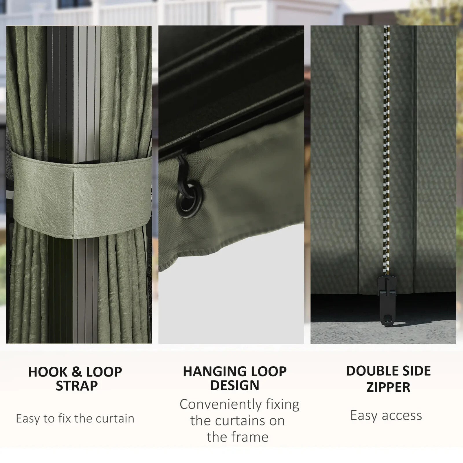 Large Hardtop Gazebo with Curtains Steel Roof Heavy Duty Garden Pavilion 3 x 4m - Home and Garden Furniture Shop - rustic - furniture