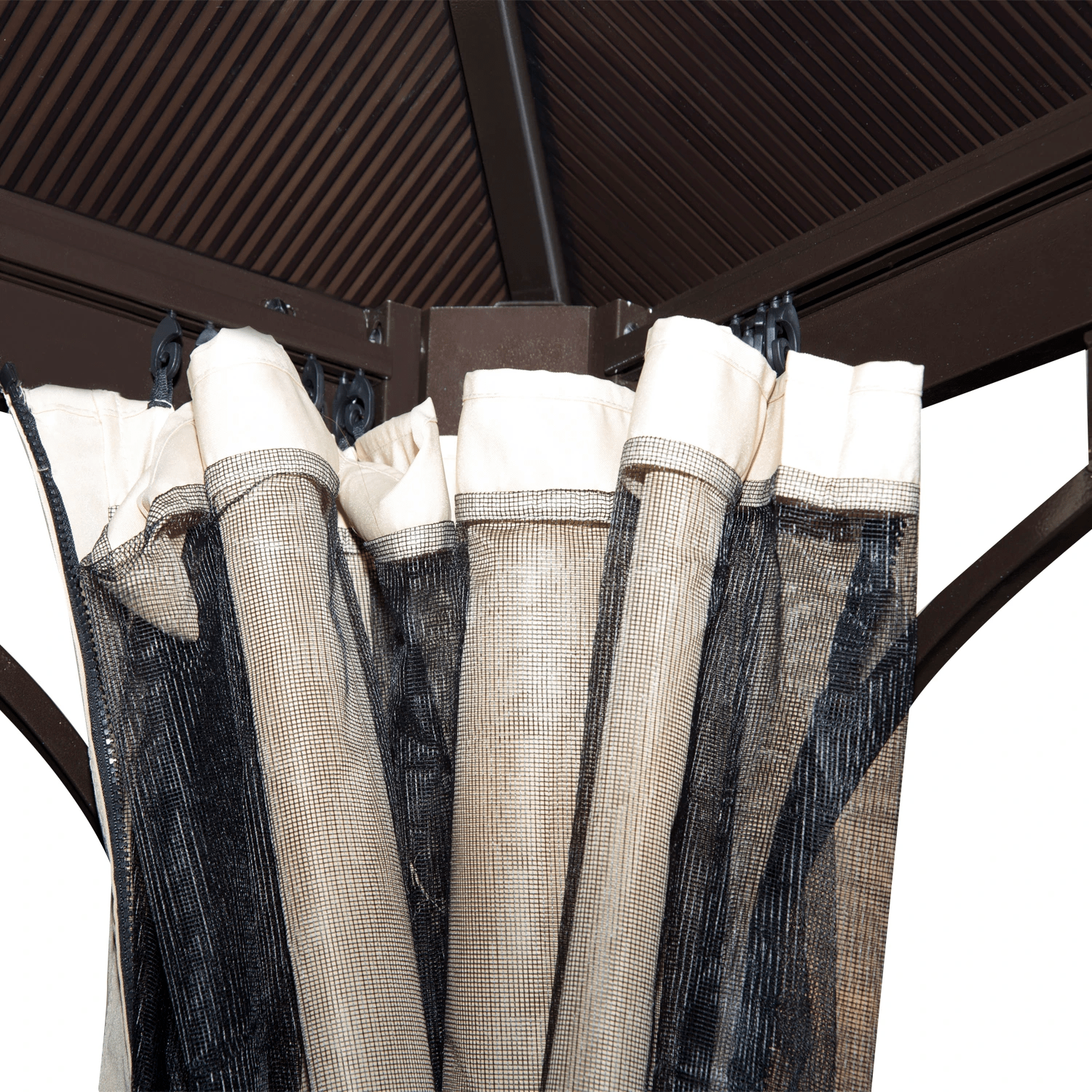 Large Hardtop Gazebo with Sides Curtains Garden Cover Metal Frame Patio Shelter - Home and Garden Furniture Shop - rustic - furniture