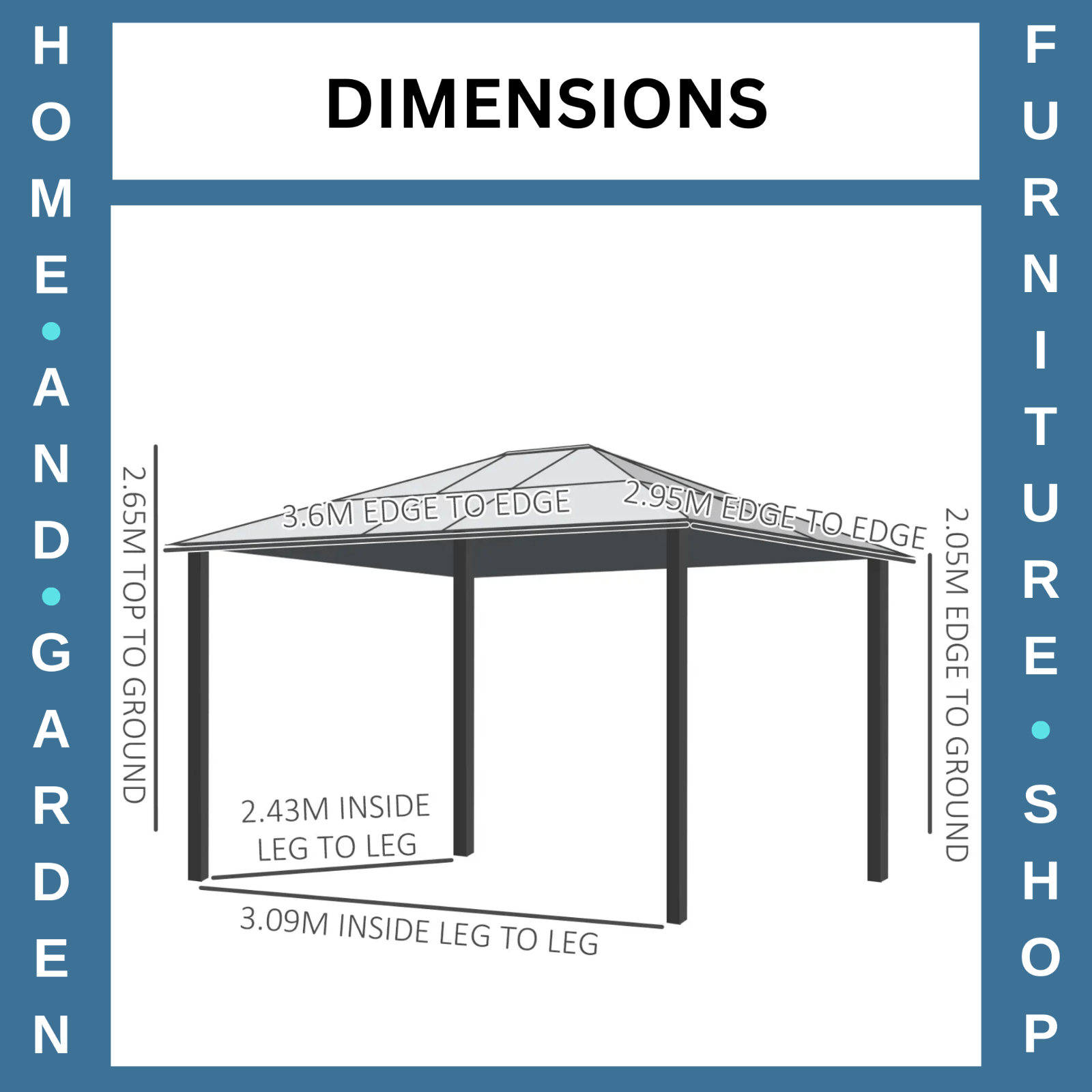 Large Hardtop Gazebo with Sides Polycarbonate Roof Metal Frame Hot Tub Shelter - Home and Garden Furniture Shop - rustic - furniture