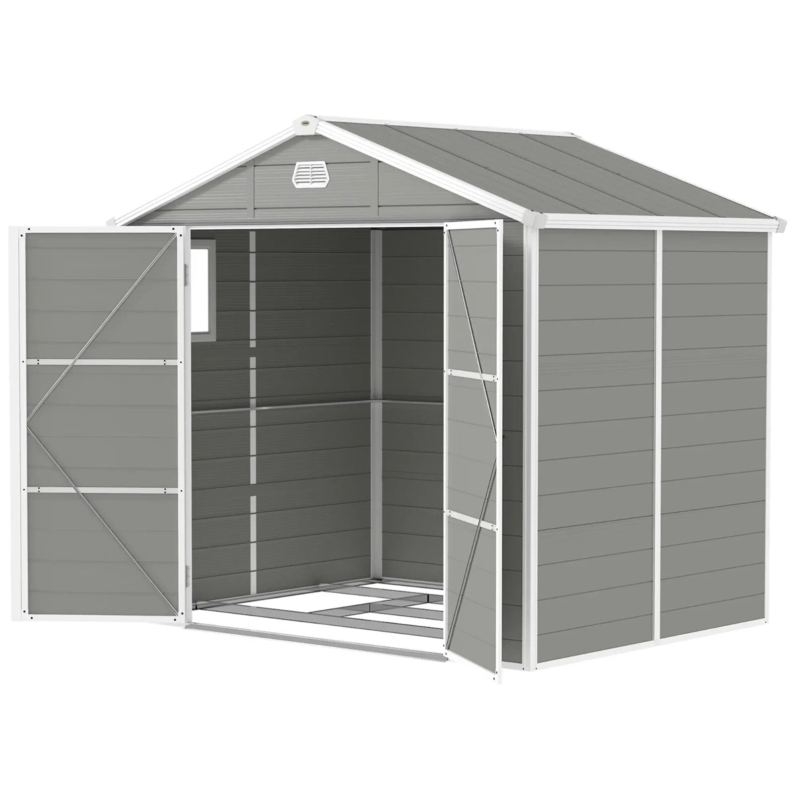 Large Heavy Duty 8 x 6ft Garden Shed Storage w/ Foundation Kit Vents Double Door - Home and Garden Furniture Shop - rustic - furniture