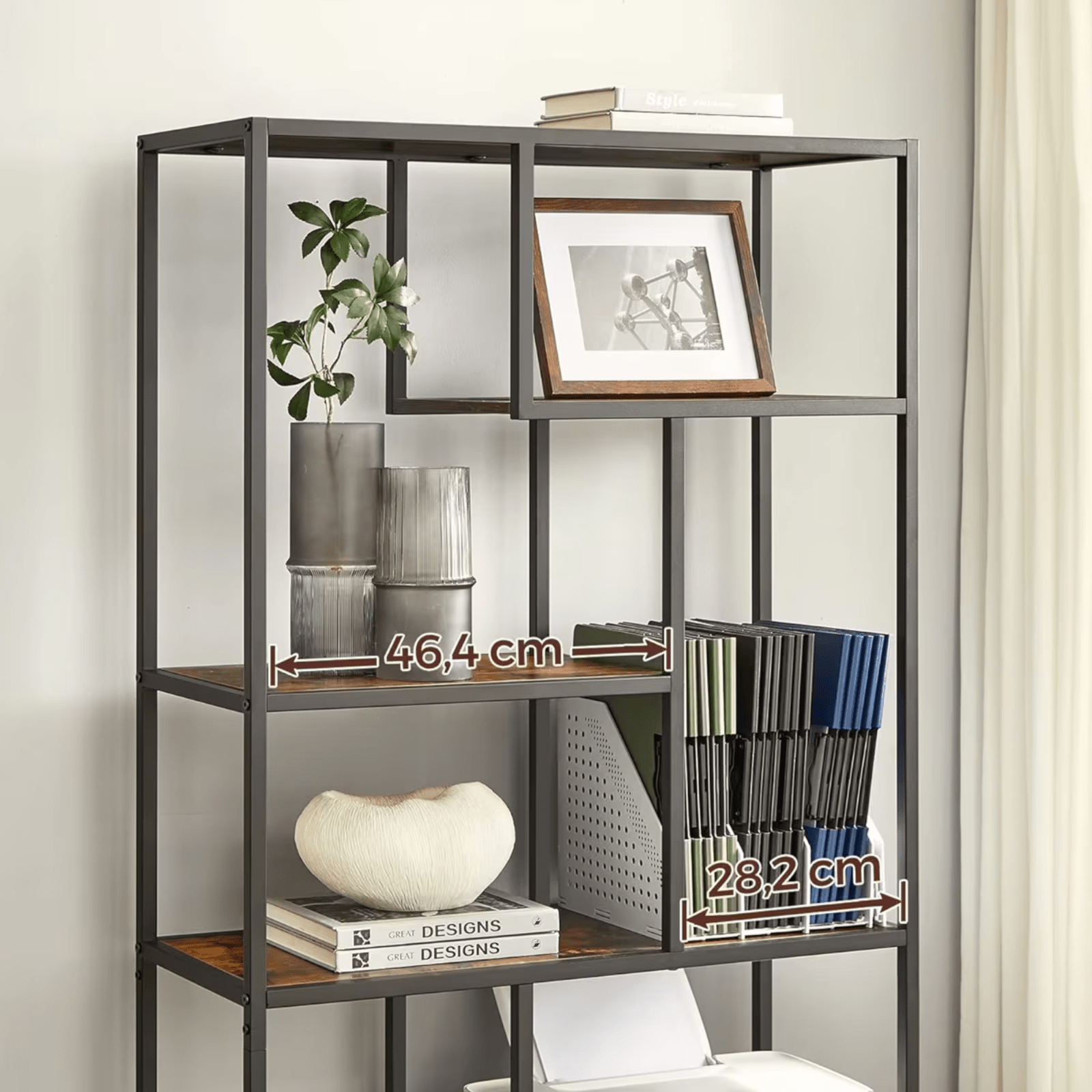 Large Heavy Duty Bookcase Storage Rack Rustic Industrial Bookshelf Metal Frame - Home and Garden Furniture Shop - rustic - furniture