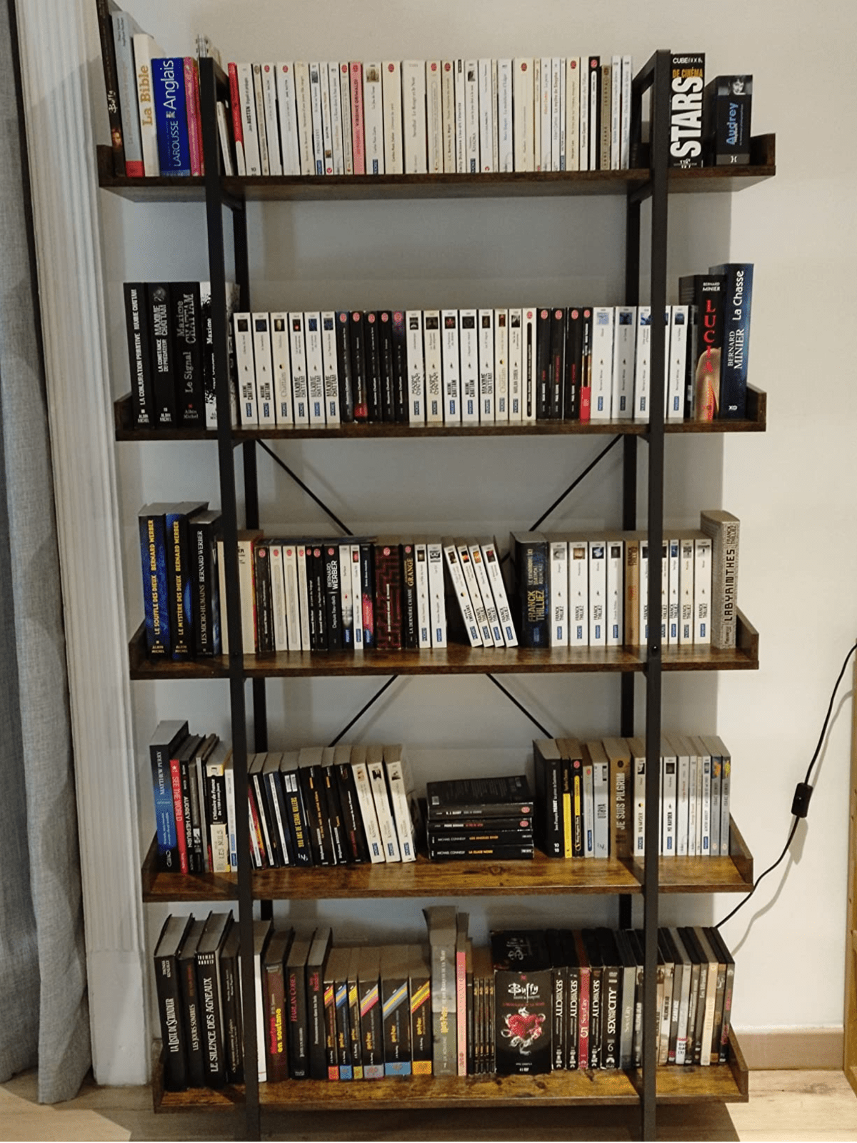 Large Heavy Duty Bookcase Storage Rack Rustic Industrial Bookshelf Steel Frame - Home and Garden Furniture Shop - rustic - furniture