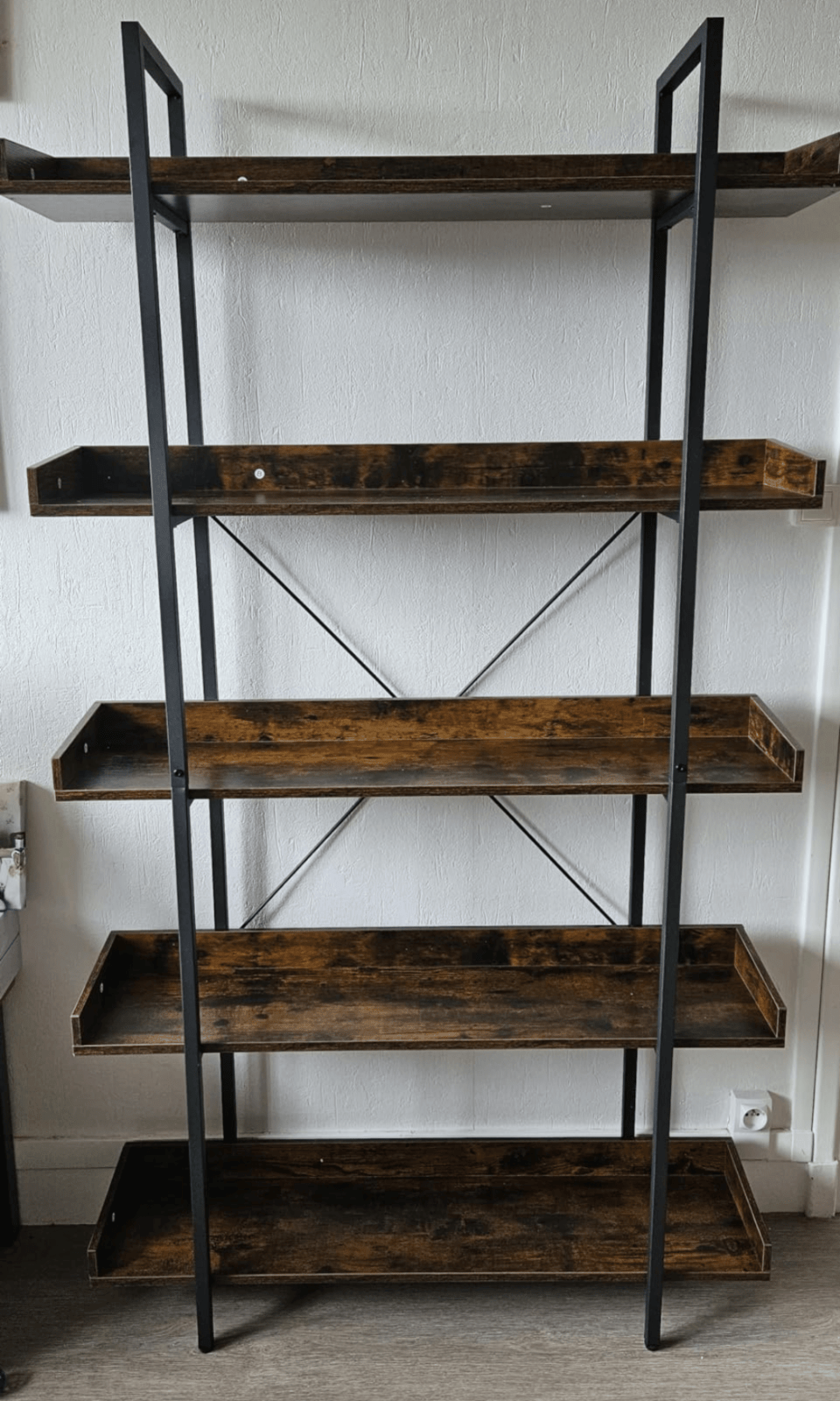 Large Heavy Duty Bookcase Storage Rack Rustic Industrial Bookshelf Steel Frame - Home and Garden Furniture Shop - #rustic - furniture#