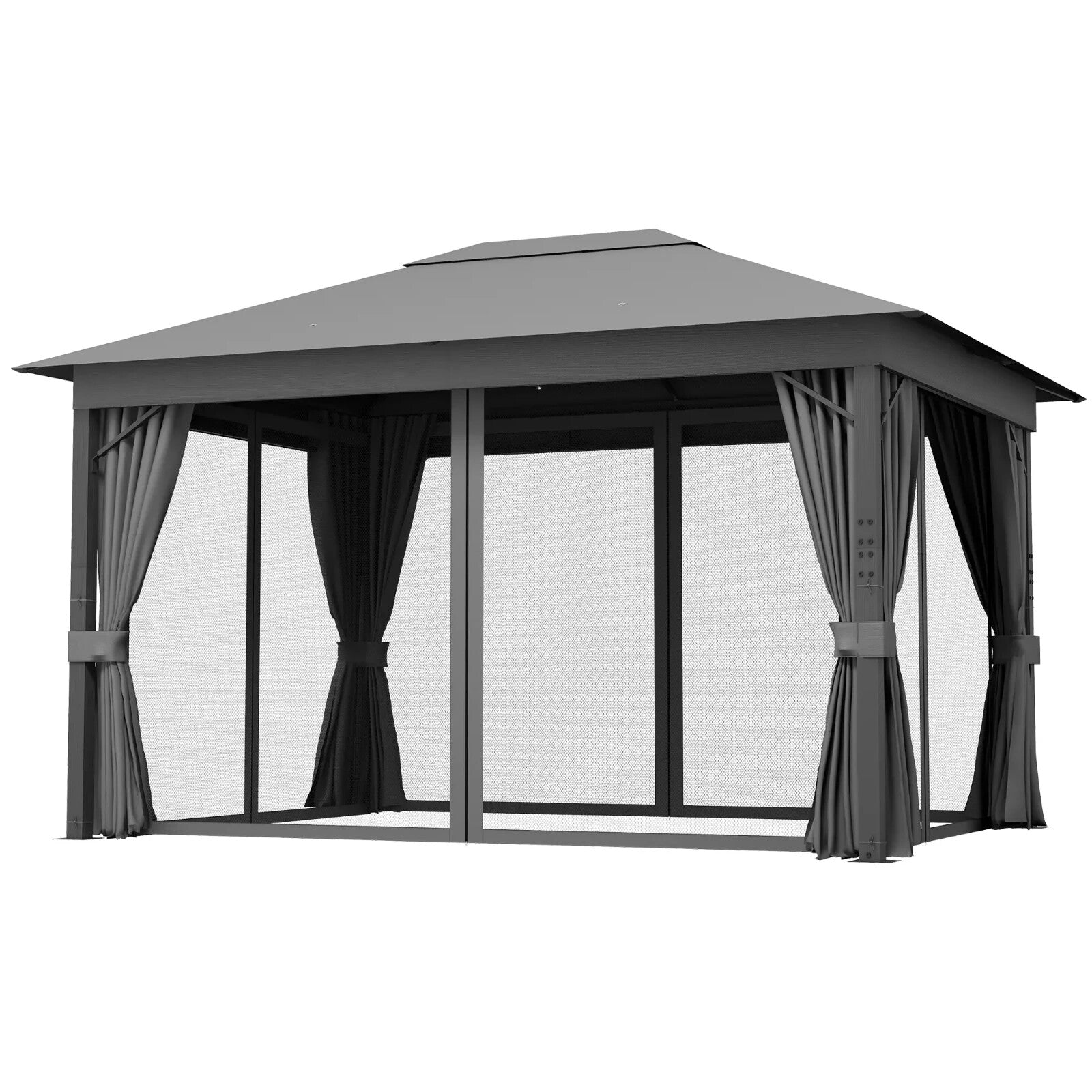 Large Heavy Duty Gazebo Sides 4 x 3m Garden Shelter Vented Roof Netting Curtains - Home and Garden Furniture Shop - rustic - furniture