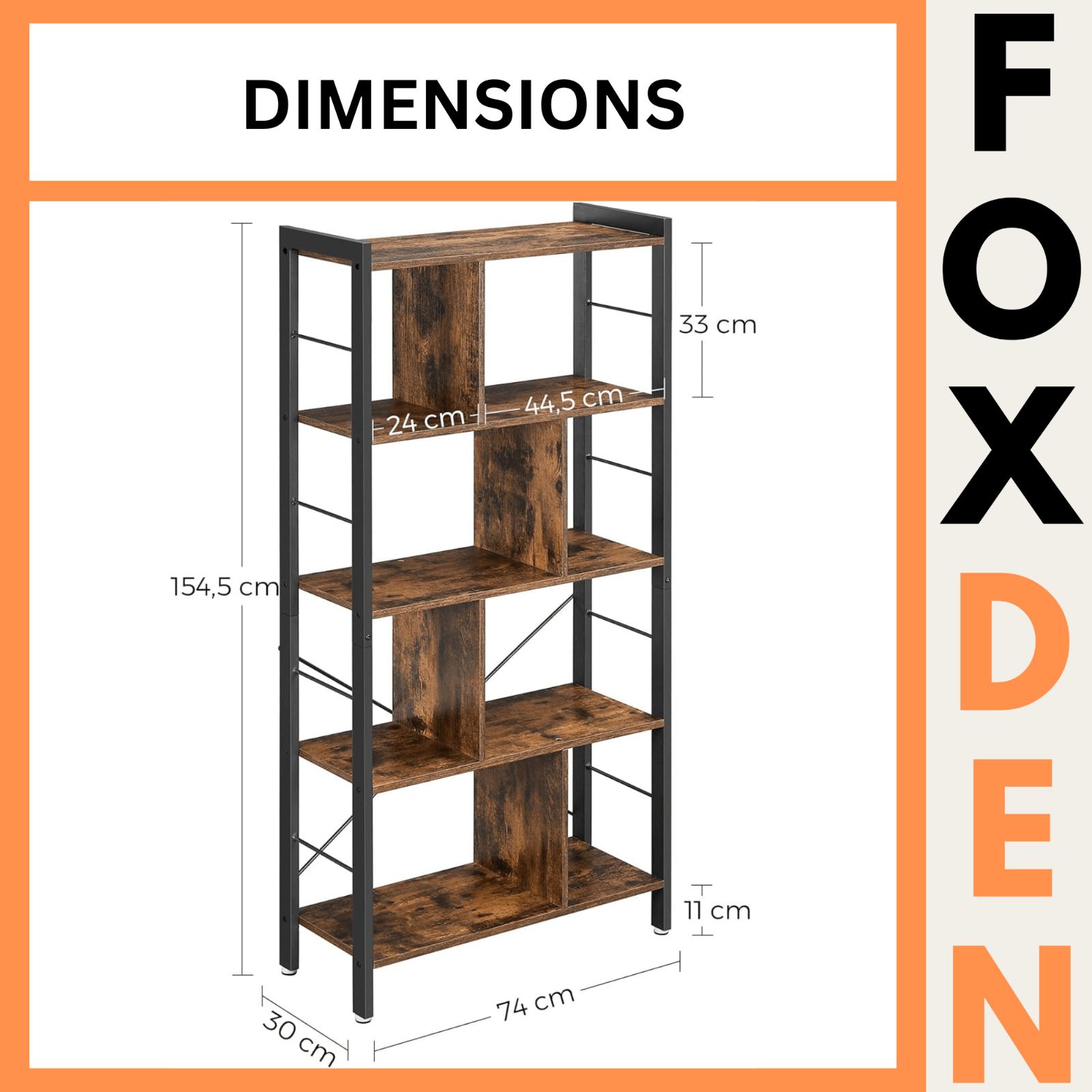 Large Industrial Bookcase Display Unit Tall Rustic Bookshelf Storage Metal Retro - Home and Garden Furniture Shop - rustic - furniture