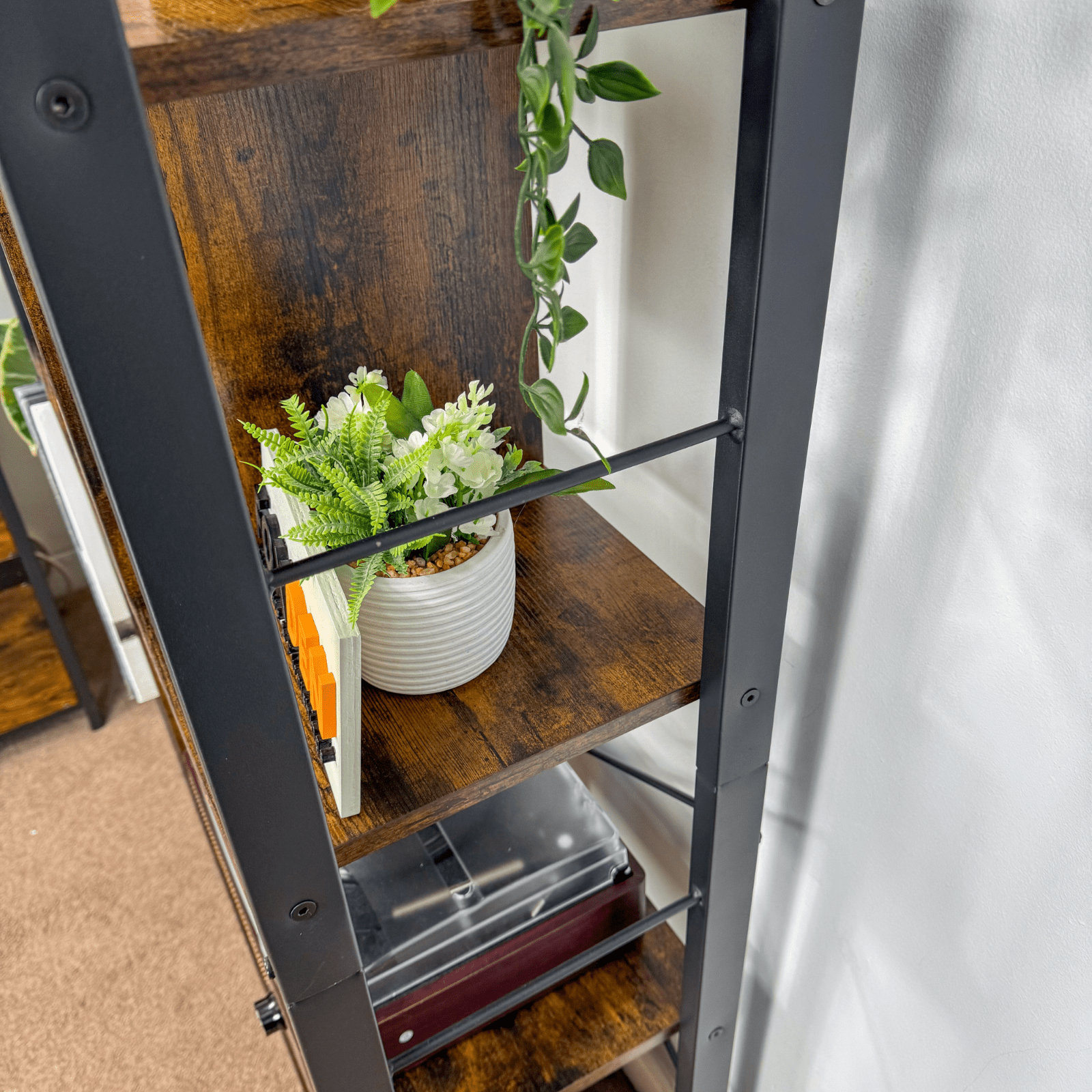 Large Industrial Bookcase Display Unit Tall Rustic Bookshelf Storage Metal Retro - Home and Garden Furniture Shop - rustic - furniture