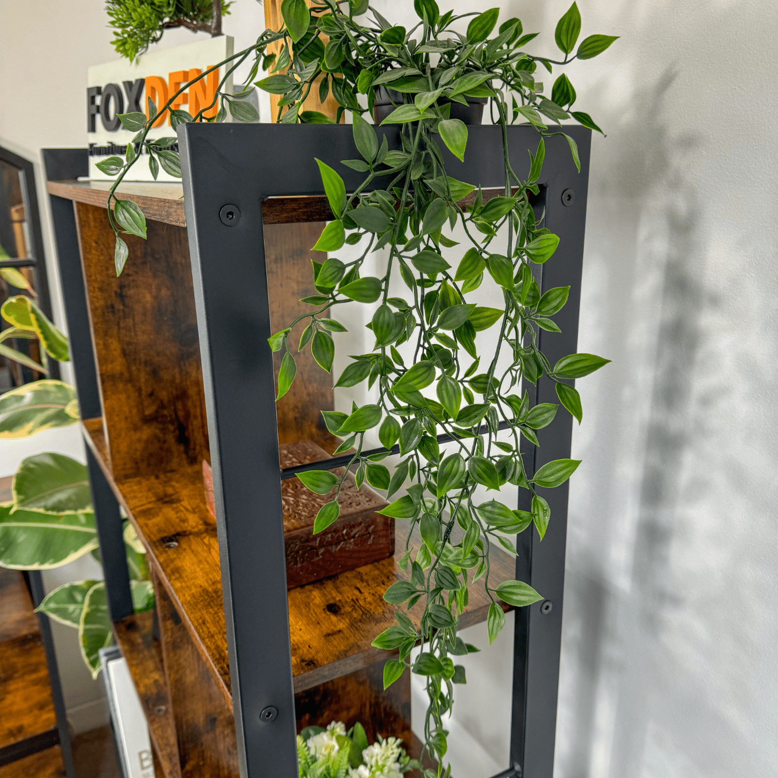 Large Industrial Bookcase Display Unit Tall Rustic Bookshelf Storage Metal Retro - Home and Garden Furniture Shop - rustic - furniture