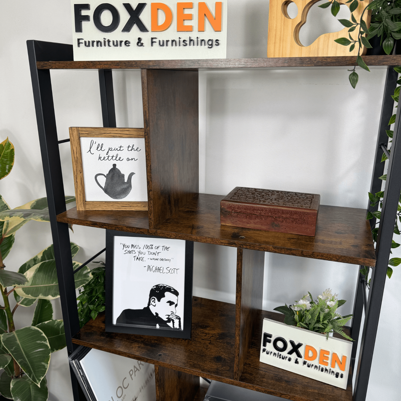 Large Industrial Bookcase Display Unit Tall Rustic Bookshelf Storage Metal Retro - Home and Garden Furniture Shop - rustic - furniture