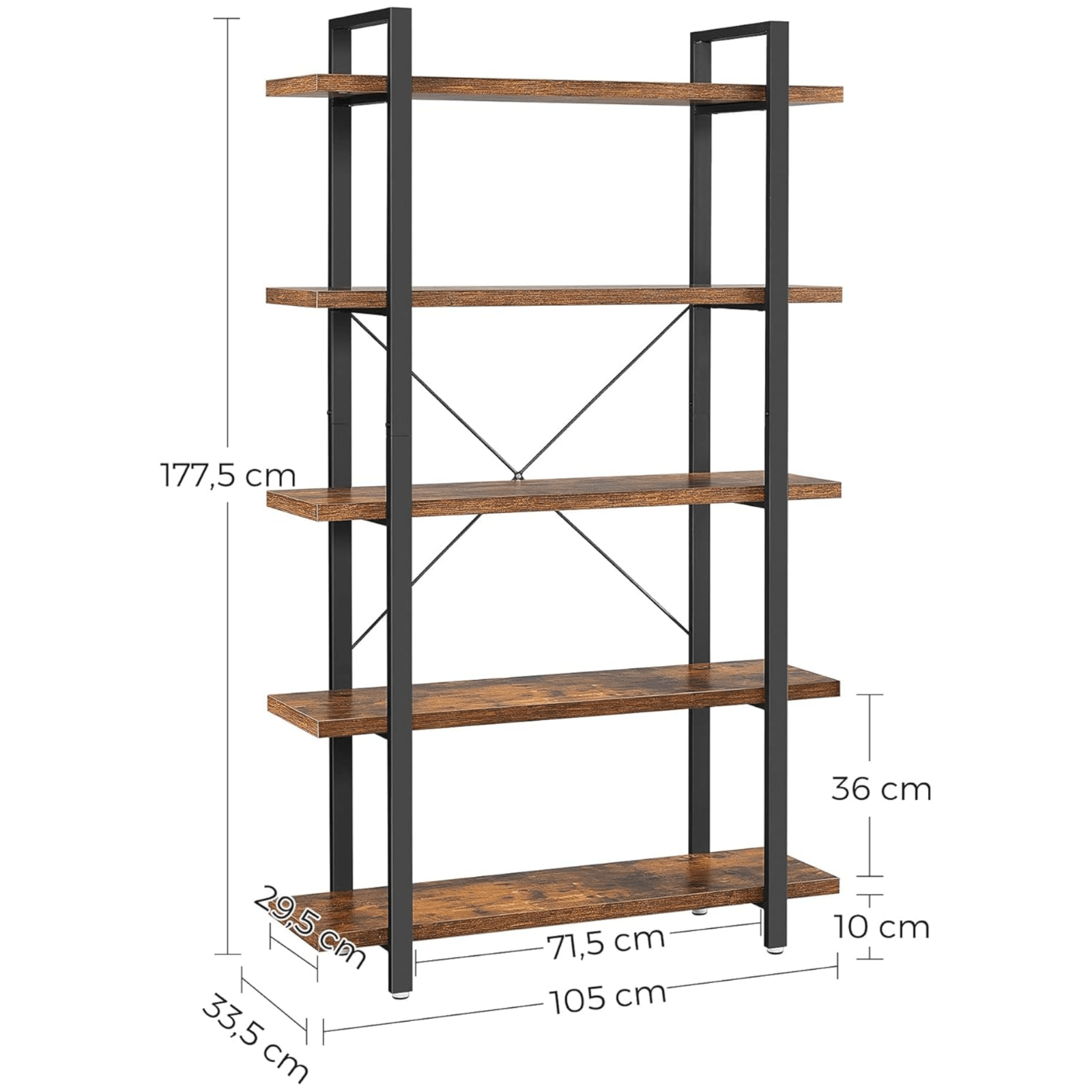 Large Industrial Bookcase Wood Vintage Heavy Duty Storage Unit Display Bookshelf - Home and Garden Furniture Shop - rustic - furniture